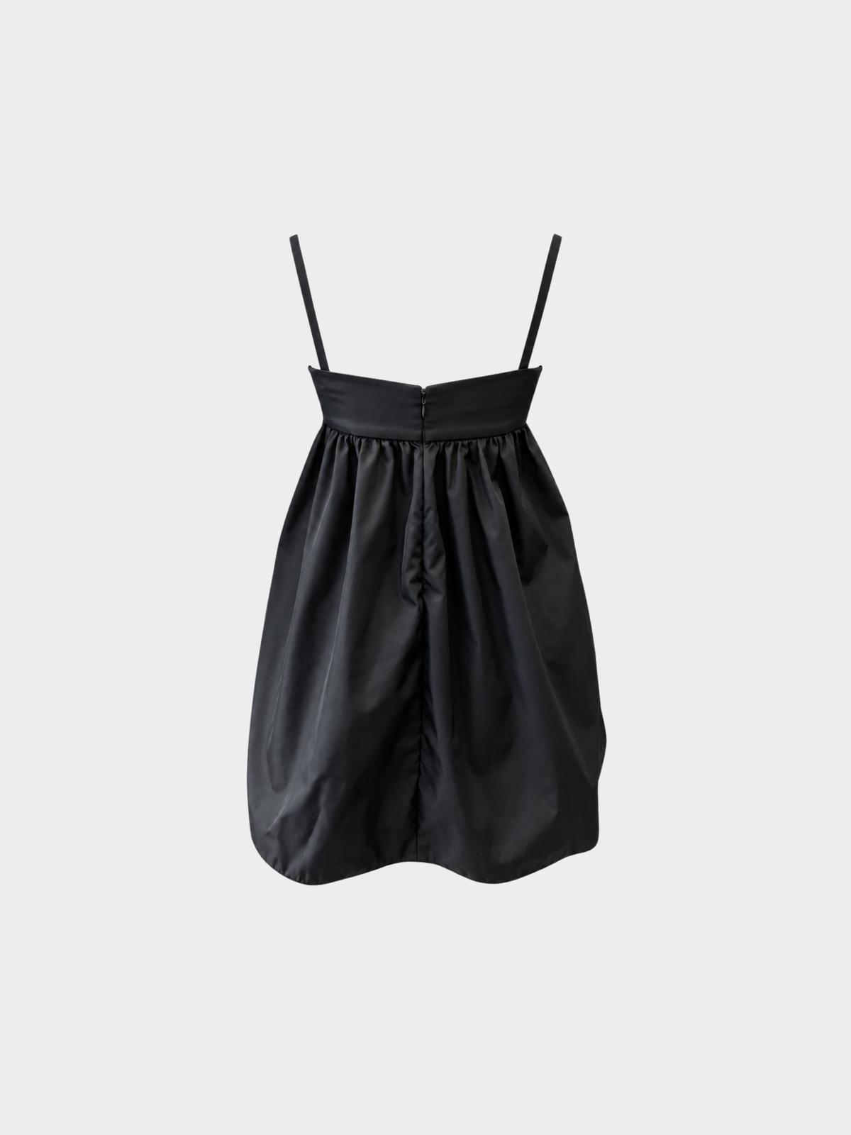 Prada 2020s Black Re-Nylon Babydoll Mini Dress