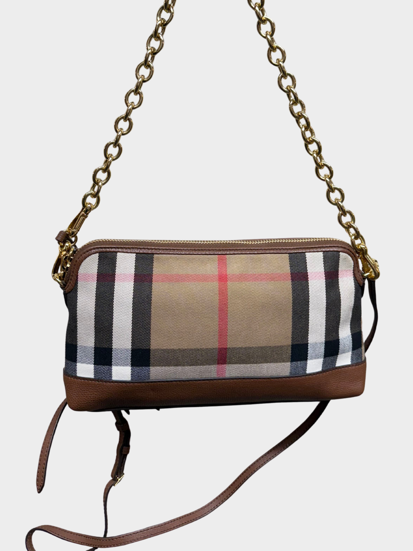 Burberry 2015-2017 Beige House Check Derby Abingdon Crossbody Bag