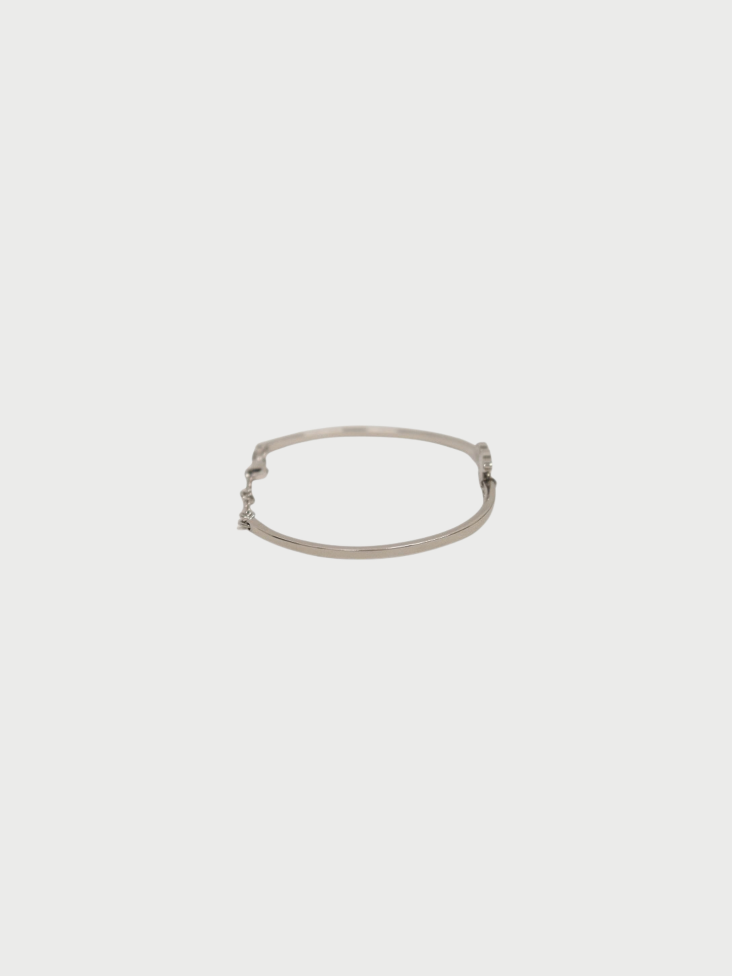 Celine 2010s Silver Plated Metal Triomphe Articulated Bracelet