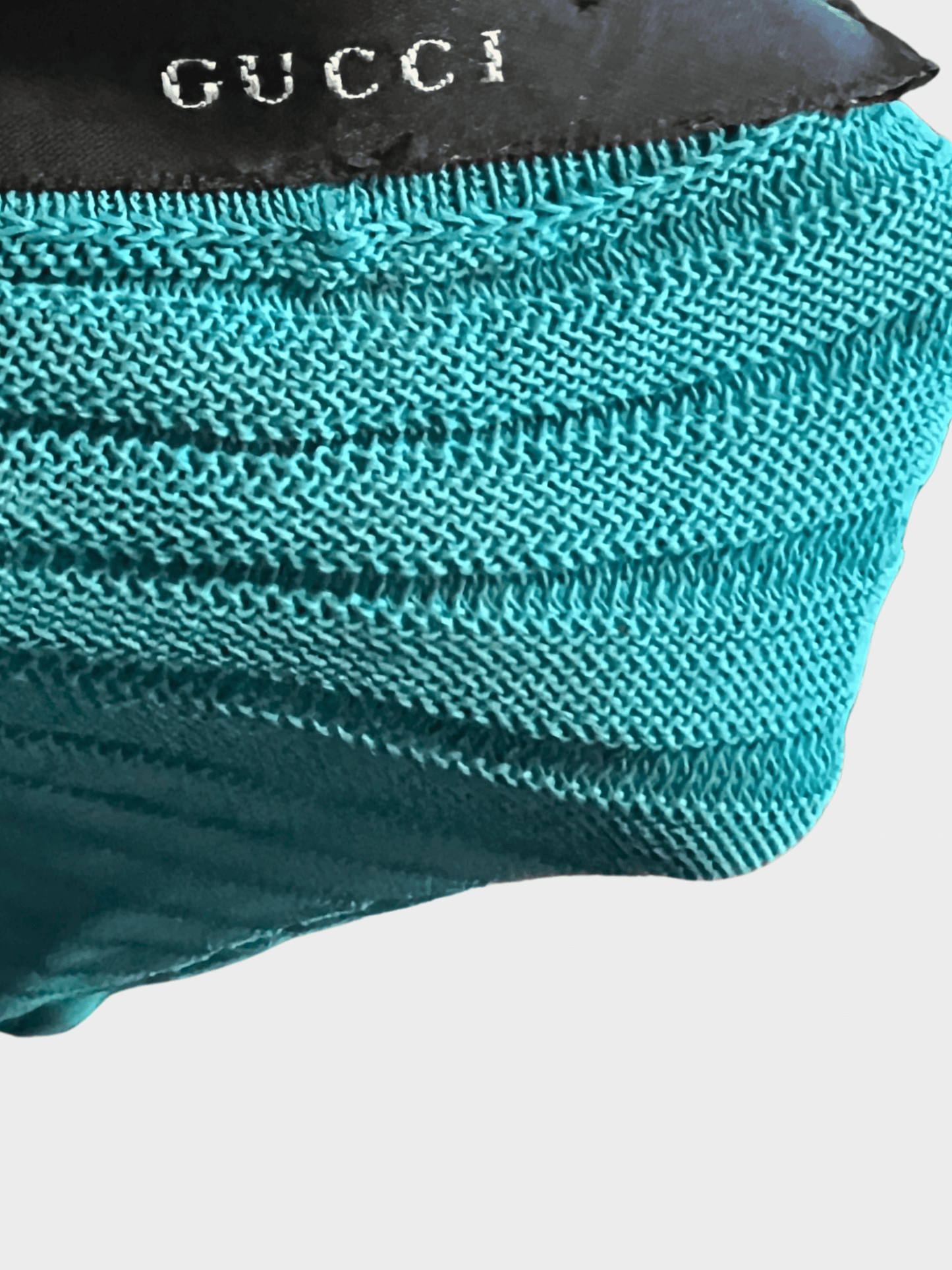 Gucci by Tom Ford 2000s Knit Wrap Teal Dress