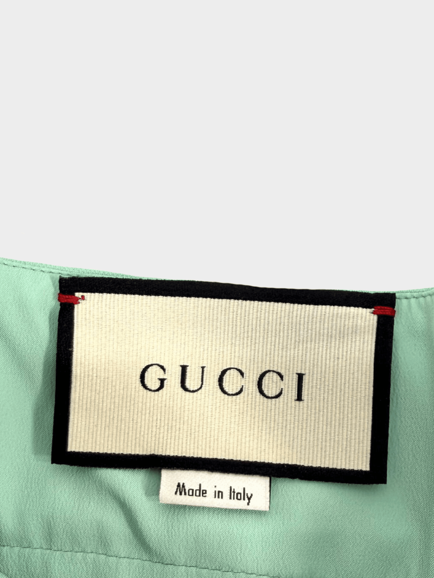 Gucci 2020 Mint Green Sweetheart Short Dress