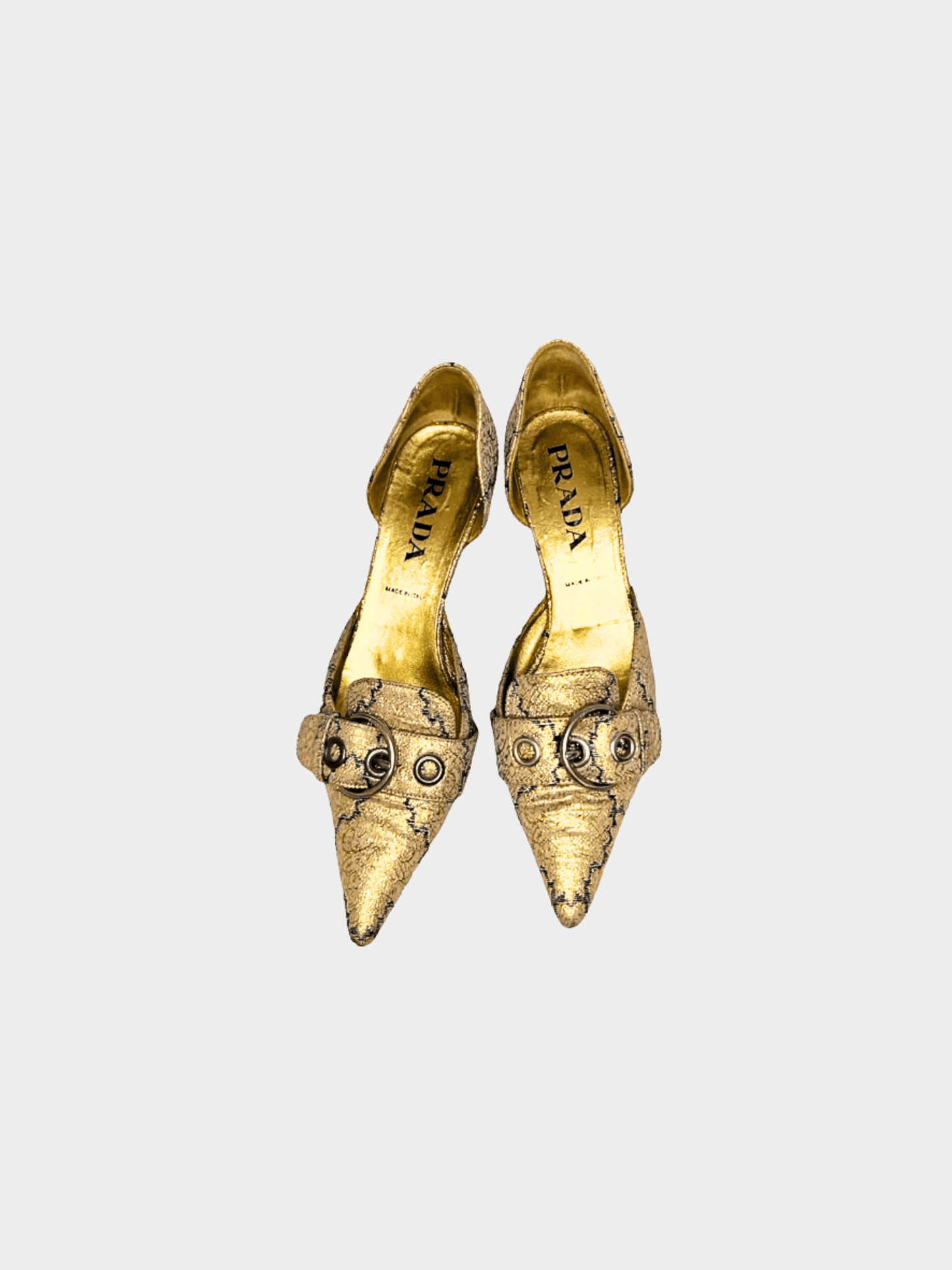 Prada SS 2002 Runway Abstract Print Mule Heels