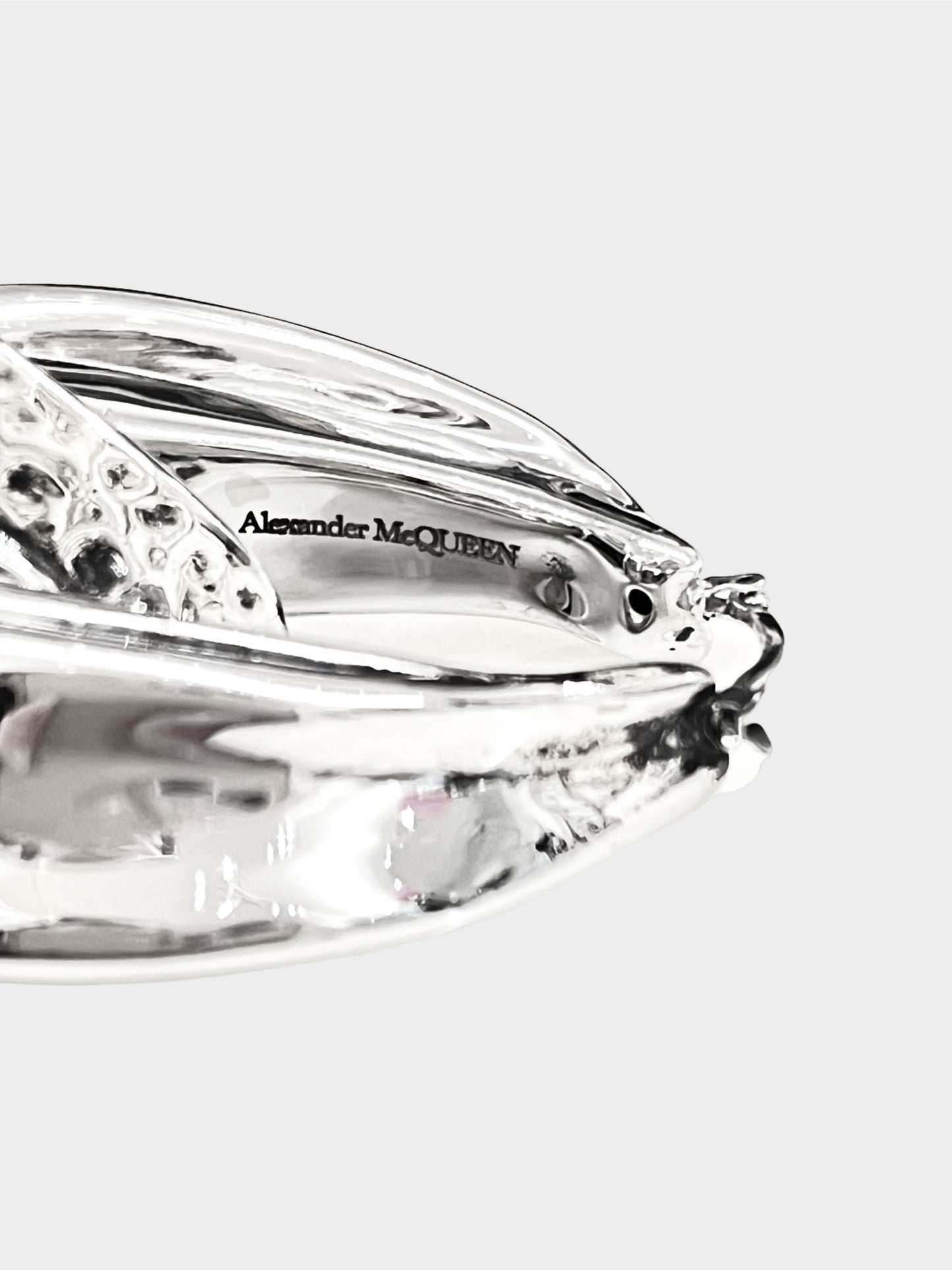 Alexander McQueen 2023 Silver Hammered Iris Earrings