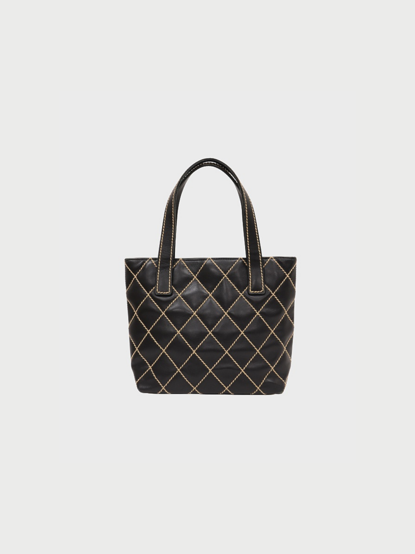 Chanel 2003 Black Leather Wild Stitch Handbag