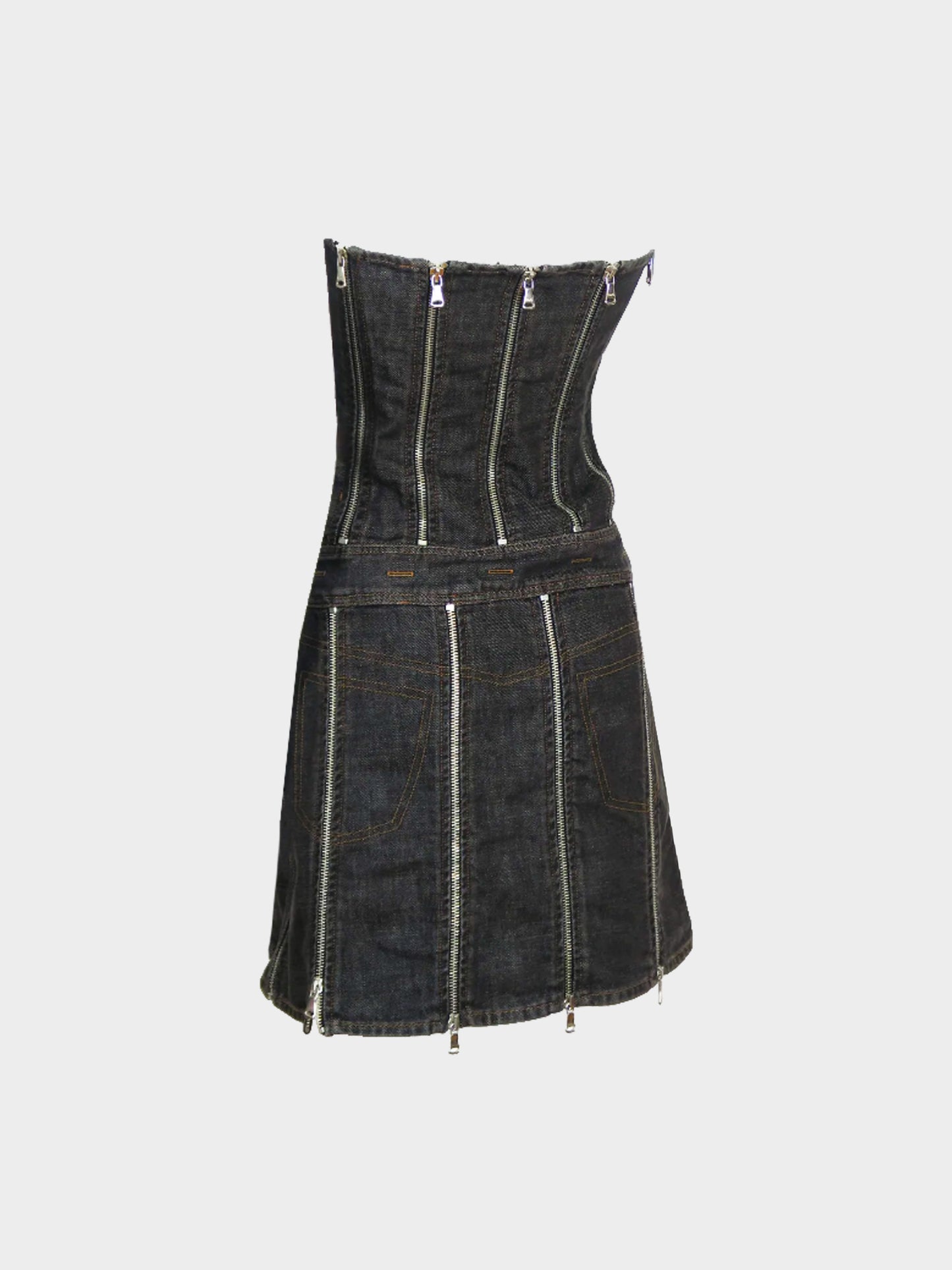 Dolce and Gabbana 2005 Dark Denim Zipped Dress