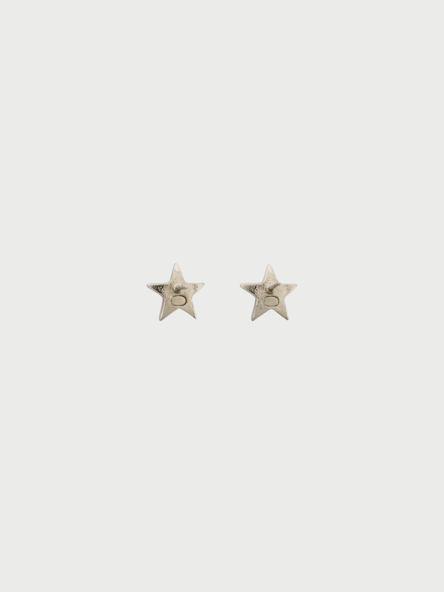 Chanel 2000s Silver Plated Metal COCO Star Earrings