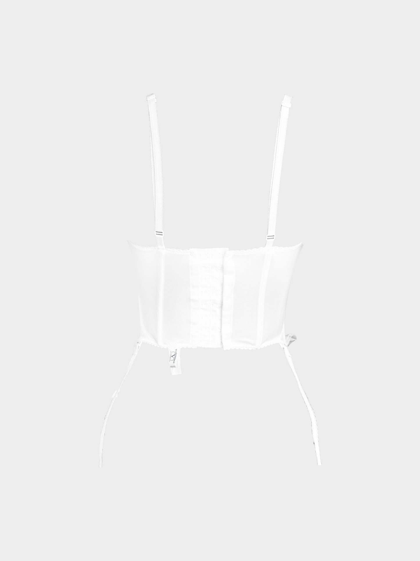 Valentino 2000s White Sheer Floral Lace Corset Top