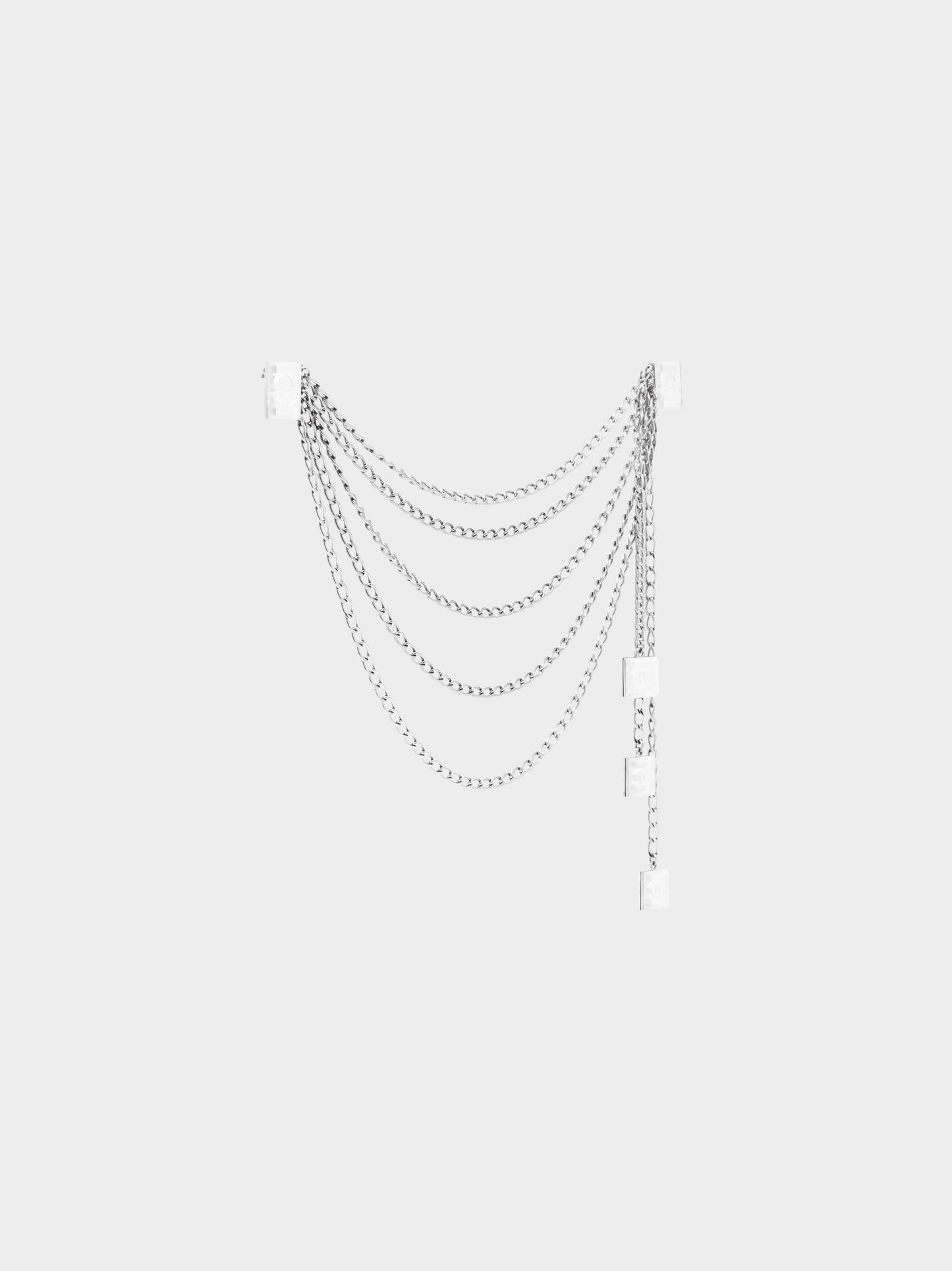 Chanel Cruise 2003 Silver Multistrand Chain Link CC Cip-on Accessory