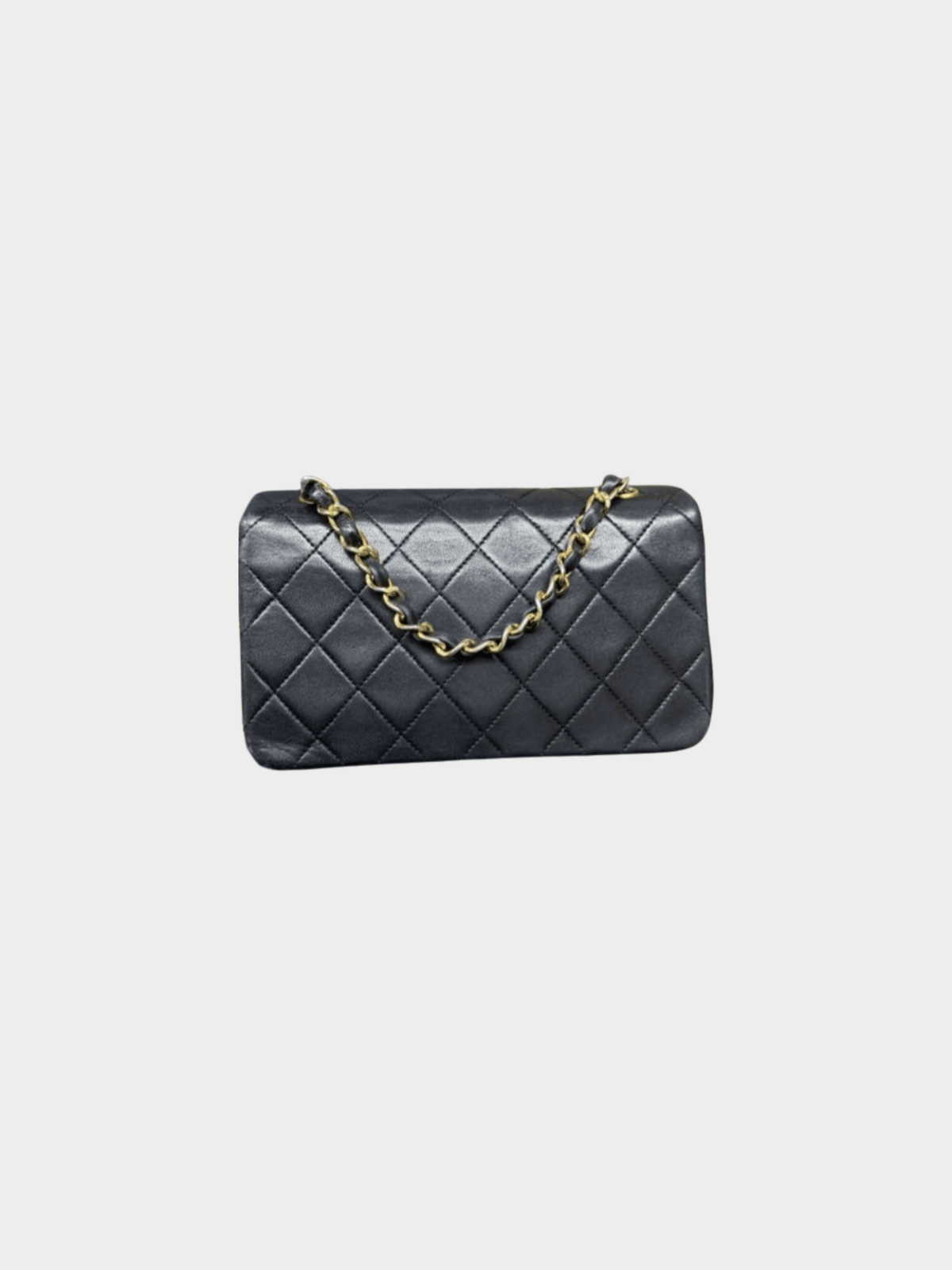 Chanel 1989-1991 Black Lambskin Classic Flap Mini Vintage