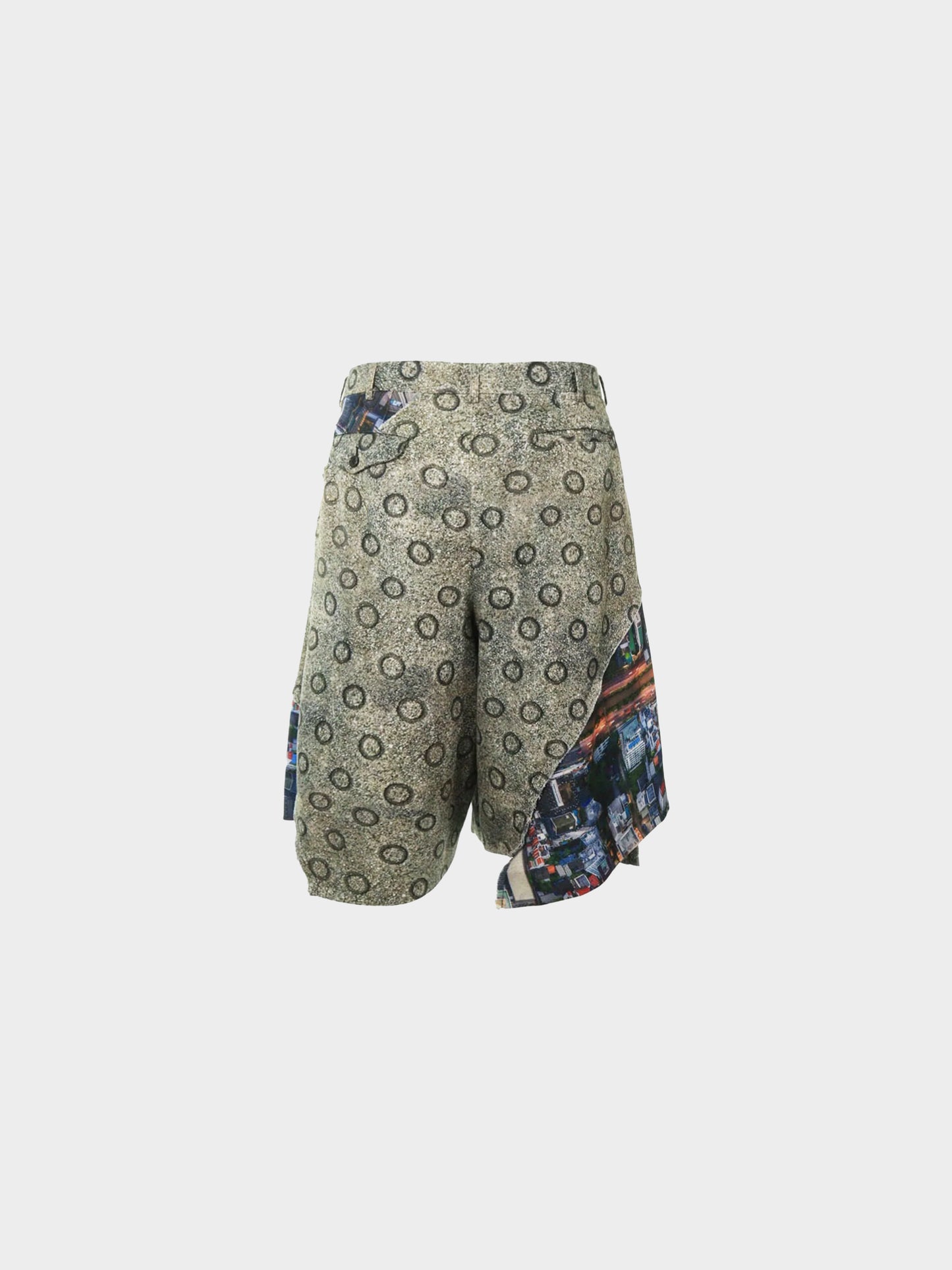 Comme des Garçons FW 2018 HOMME PLUS City Print Patchwork Wide Shorts