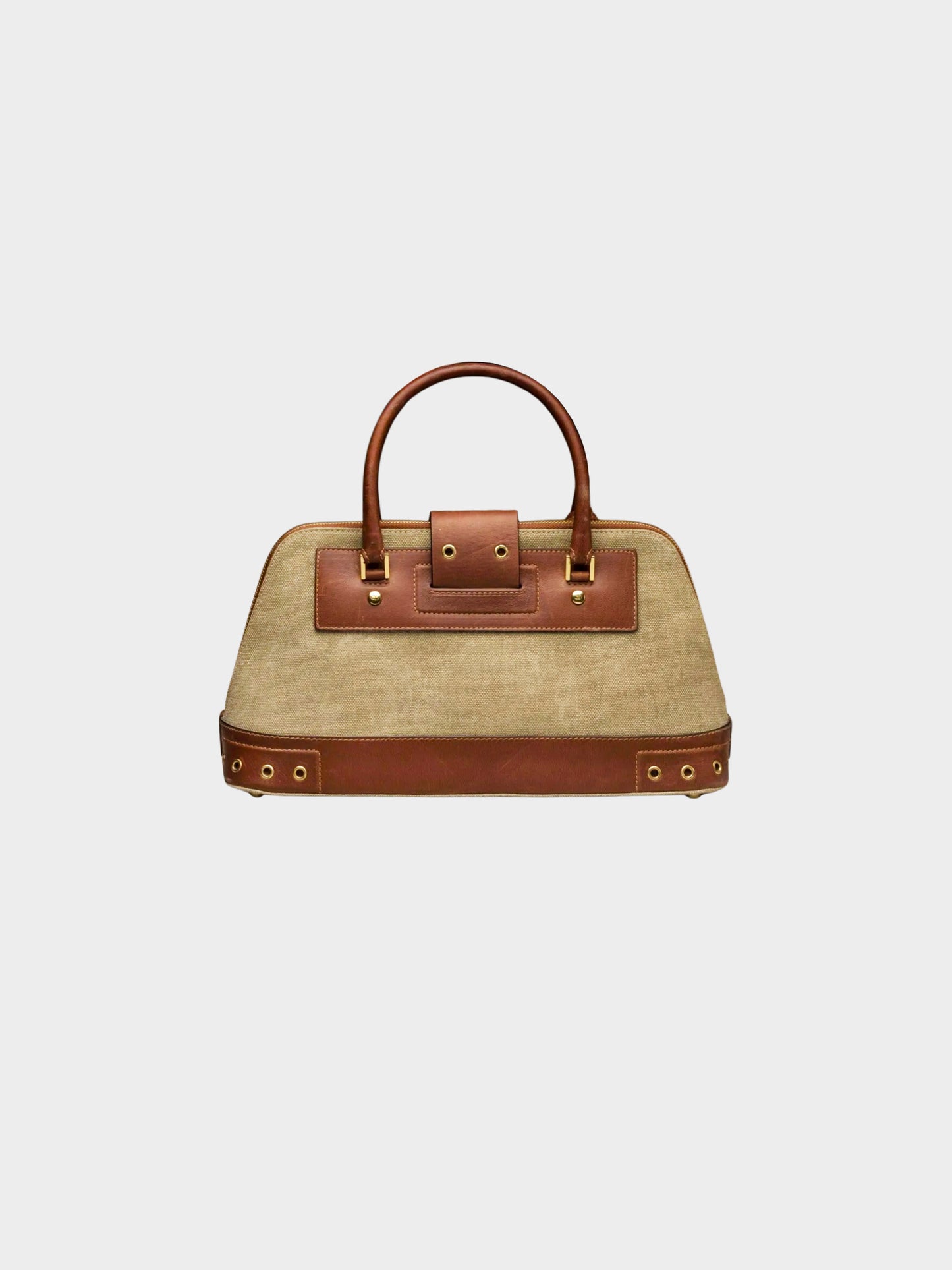 Christian Dior by John Galliano 2003 Khaki Brown Canvas and Leather Street Chic Bag