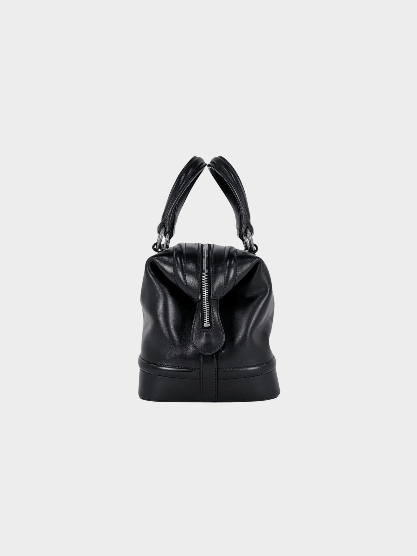 Chanel 2006 Black CC Leather Bowling Bag