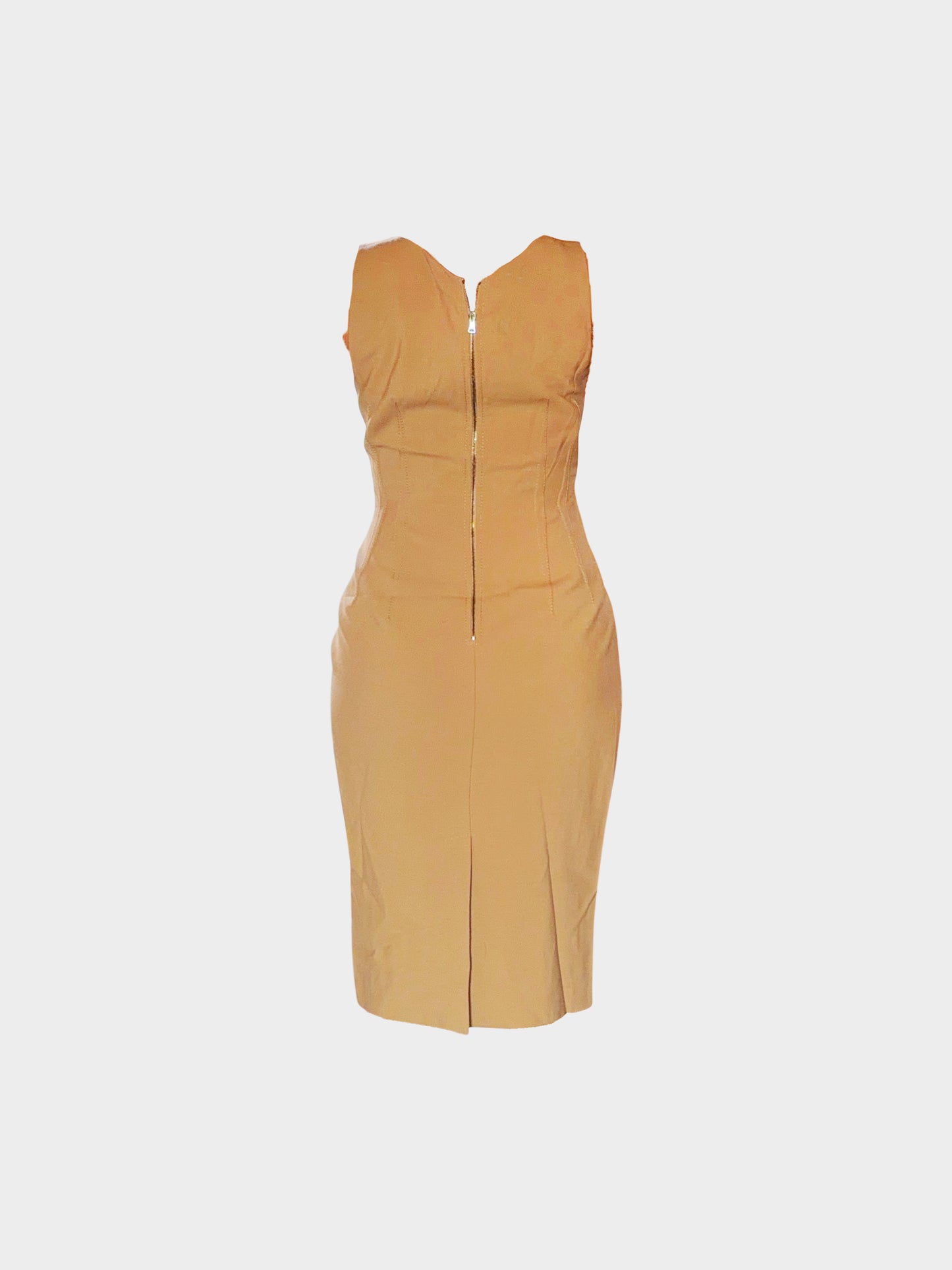 Dolce and Gabbana 2000s Beige Wool Crepe Dress