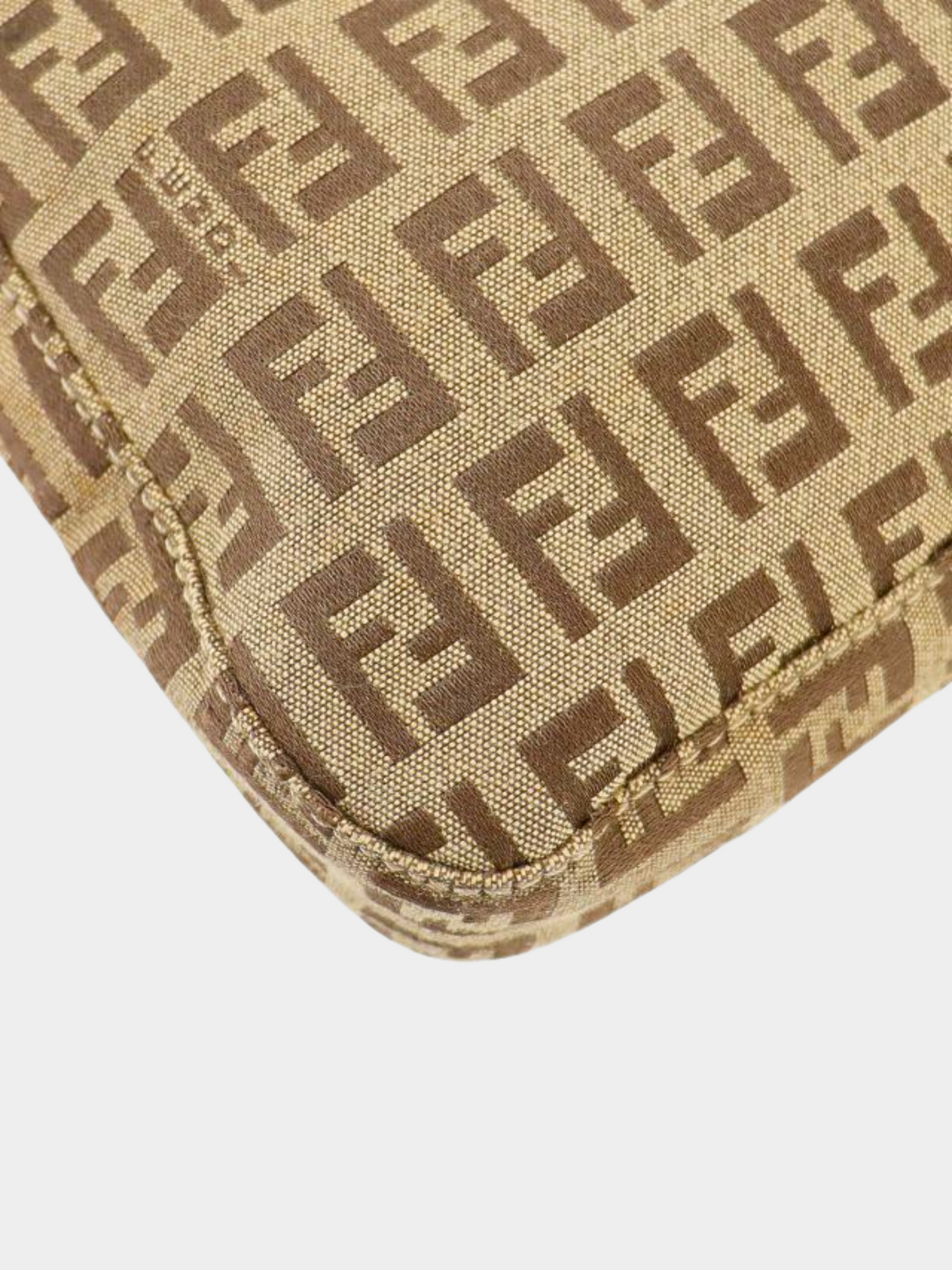 Fendi 2000s Brown Zucchino Monogram Shoulder Bag