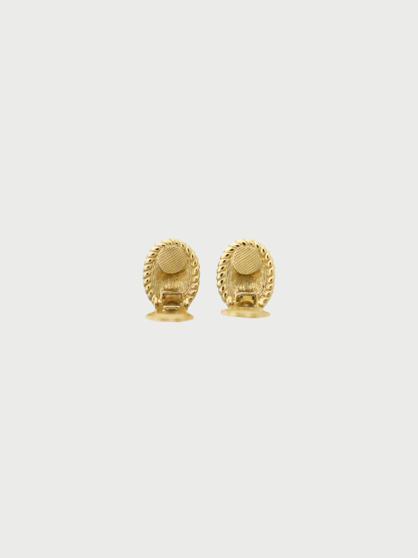 Christian Dior 2010s Gold Plated Metal CD Oval Earrings