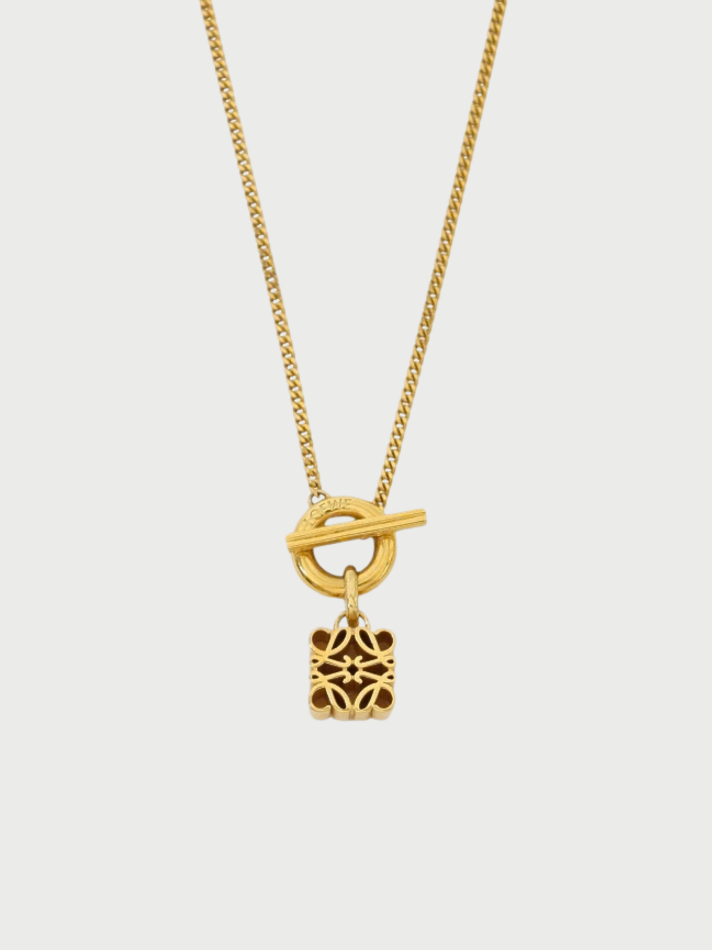 Loewe 2013 Gold Plated Metal Anagram Necklace