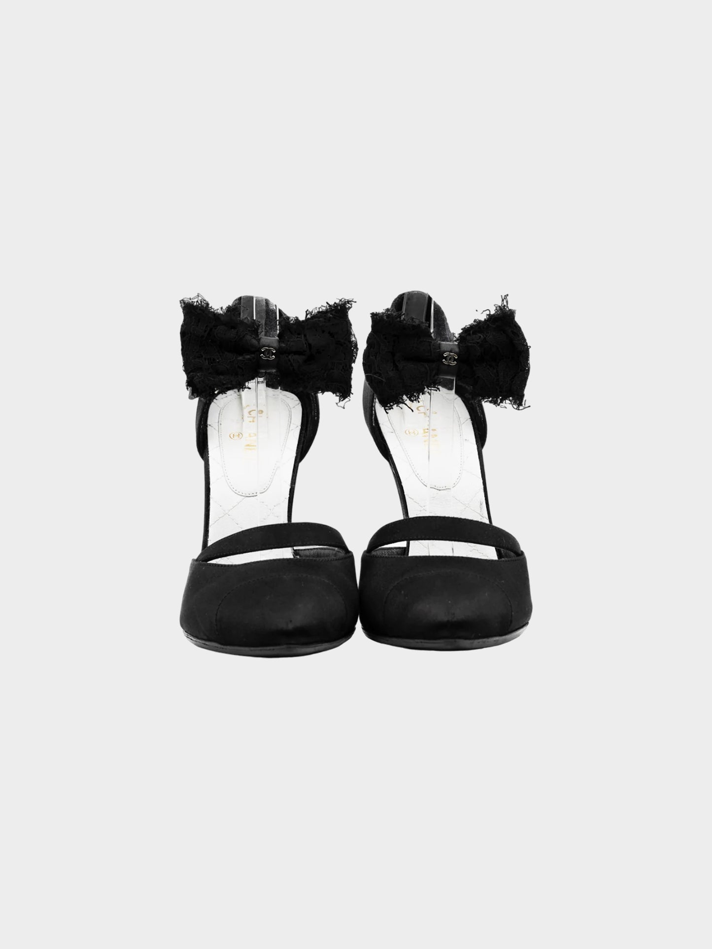 Chanel 2020 Black Satin Bow Pumps