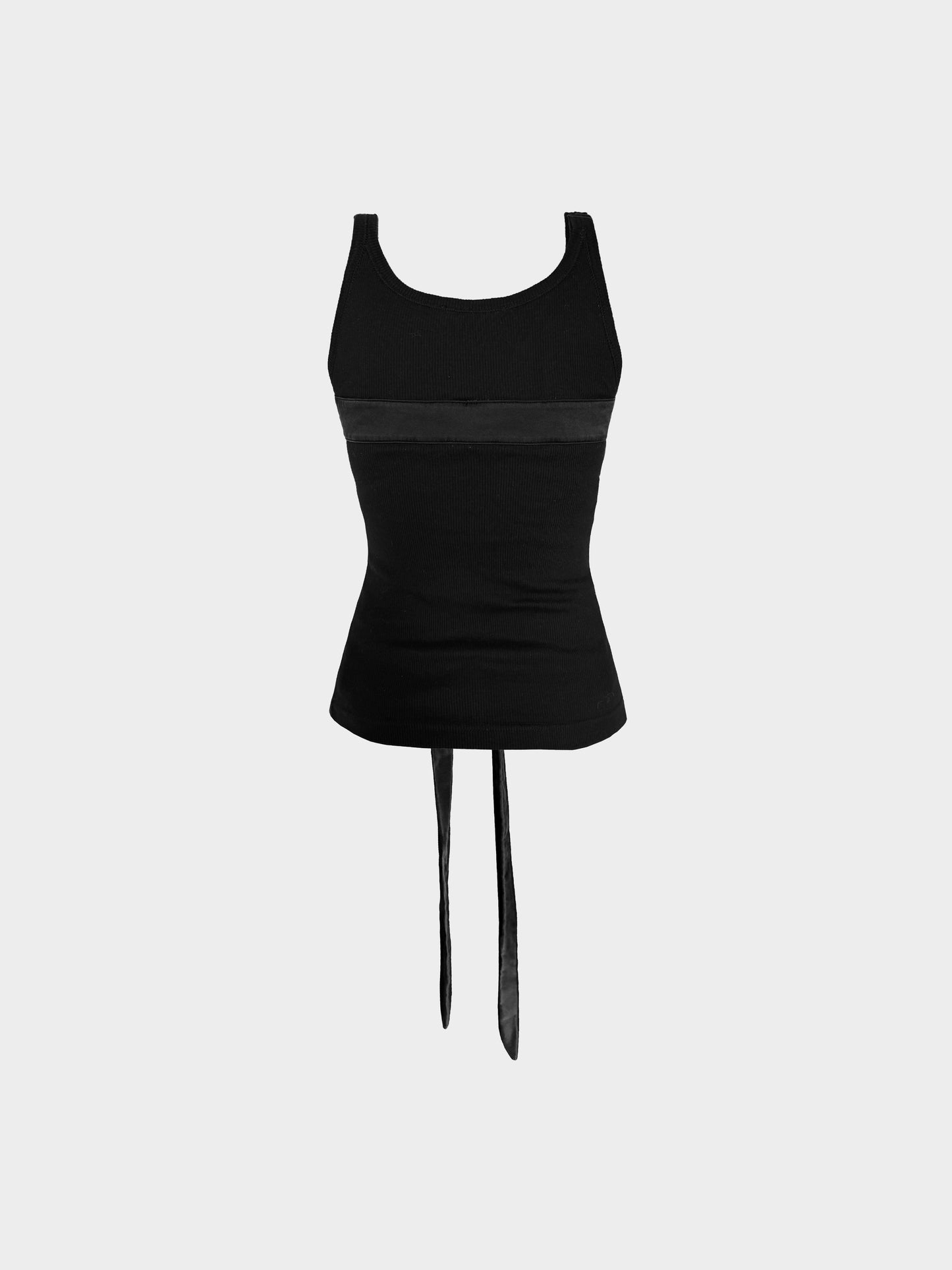 Dolce and Gabbana 2000s Black Bow Tank Top