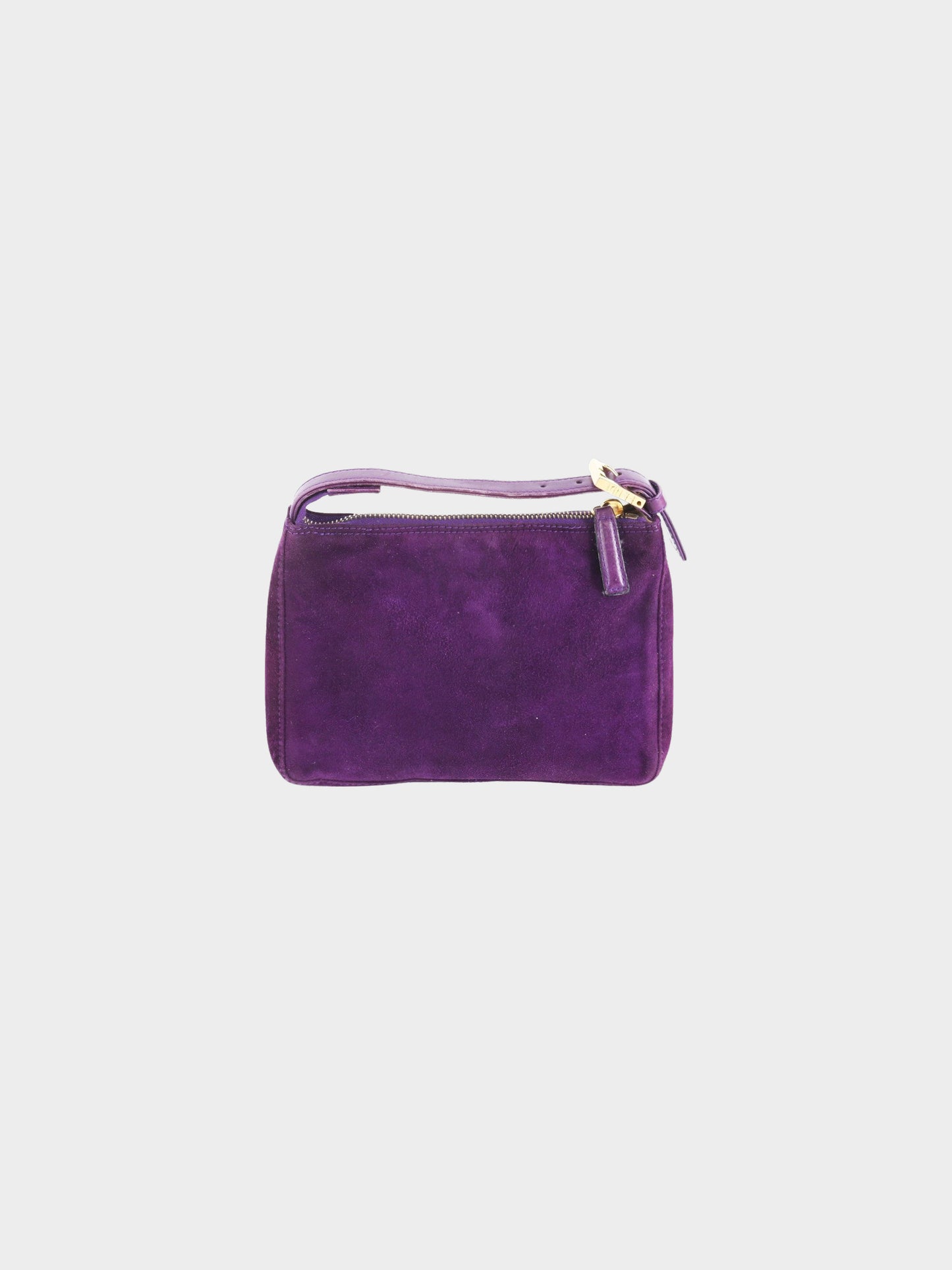 Fendi 2000s Purple Suede Mini Top Handle Bag