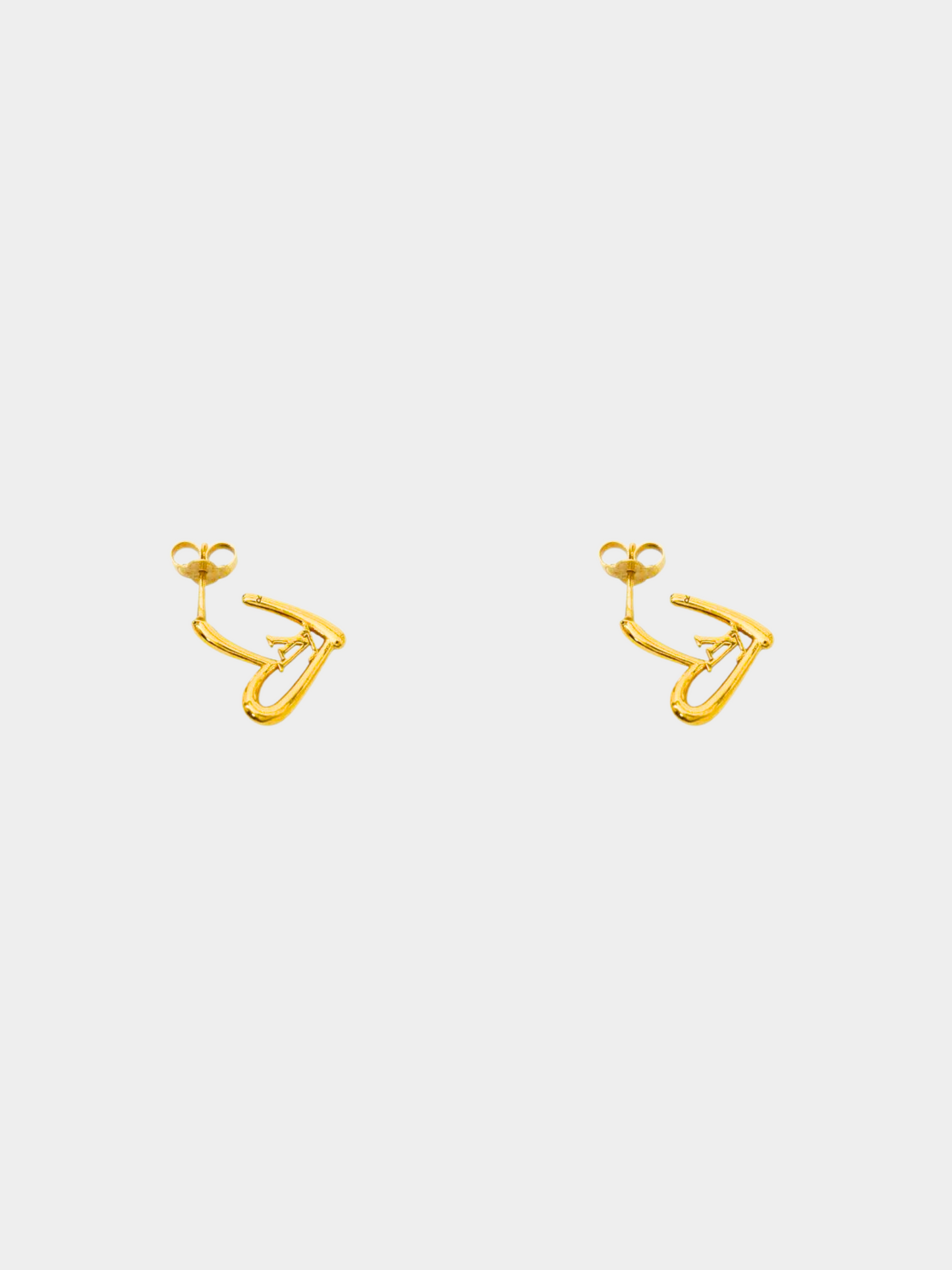 Louis Vuitton 2010s Gold Heart Stud Earrings