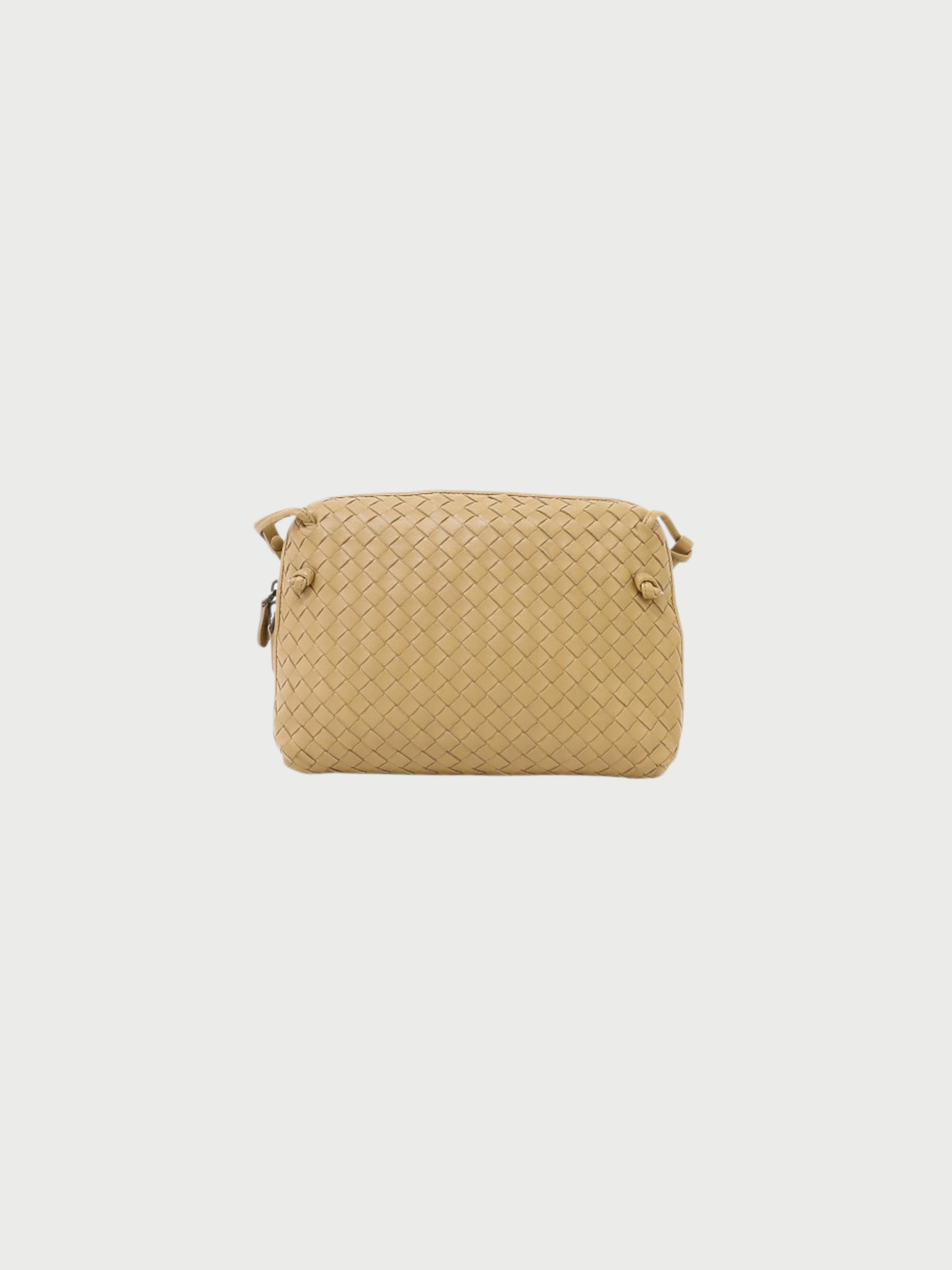 Bottega Veneta 2010s Beige Leather Intrecciato Shoulder Bag
