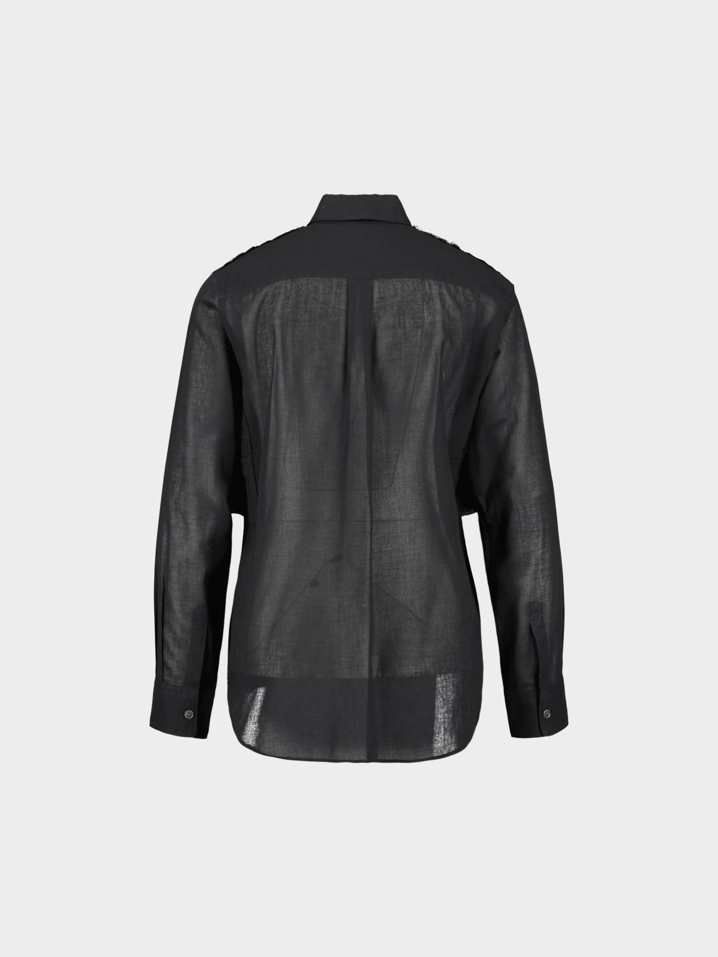 Comme des Garçons 2014 Black Cotton Pleated and Creased Raw-edge Shirt