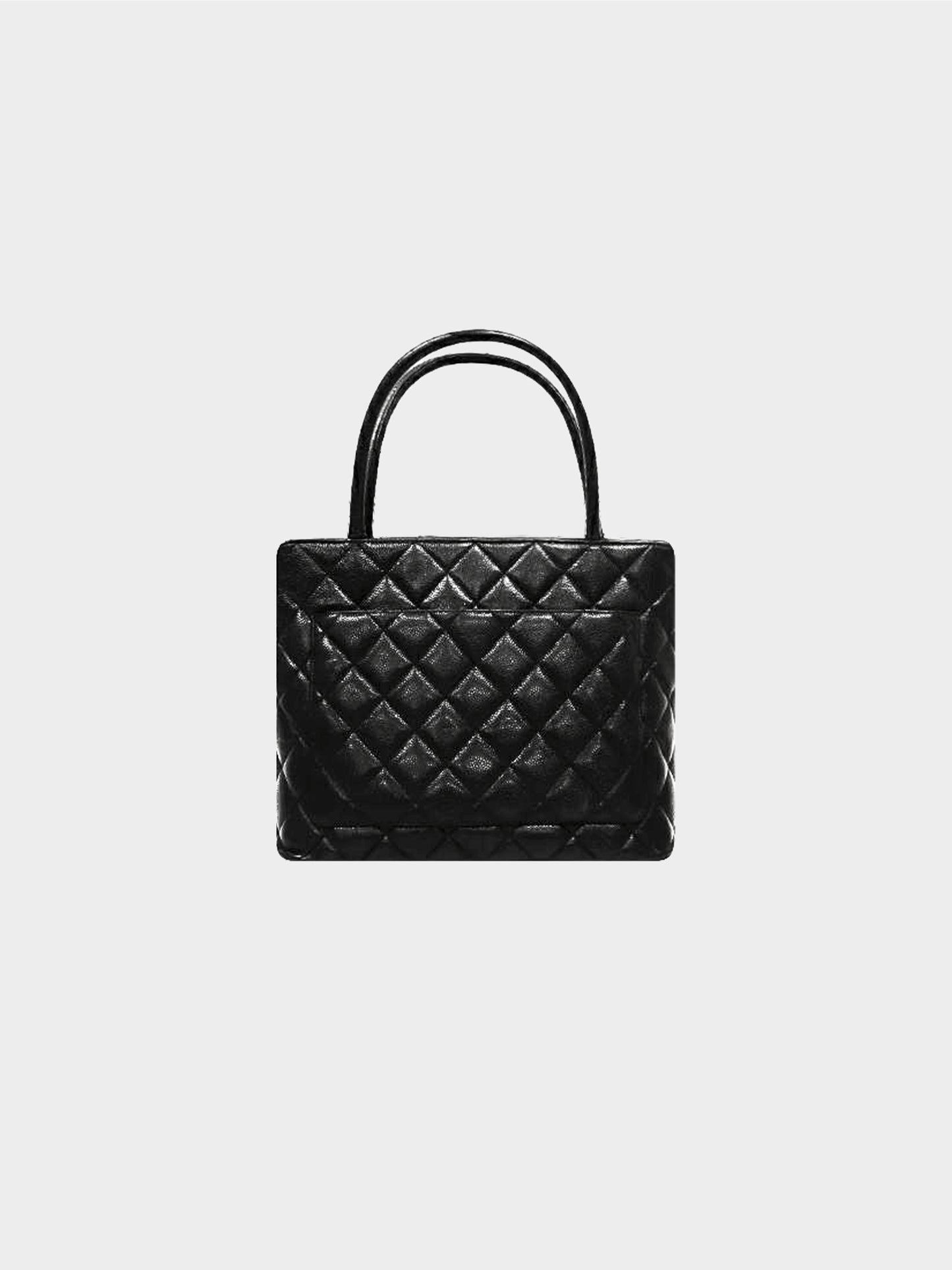 Chanel 2000 Black Caviar Skin Quilted Tote Bag