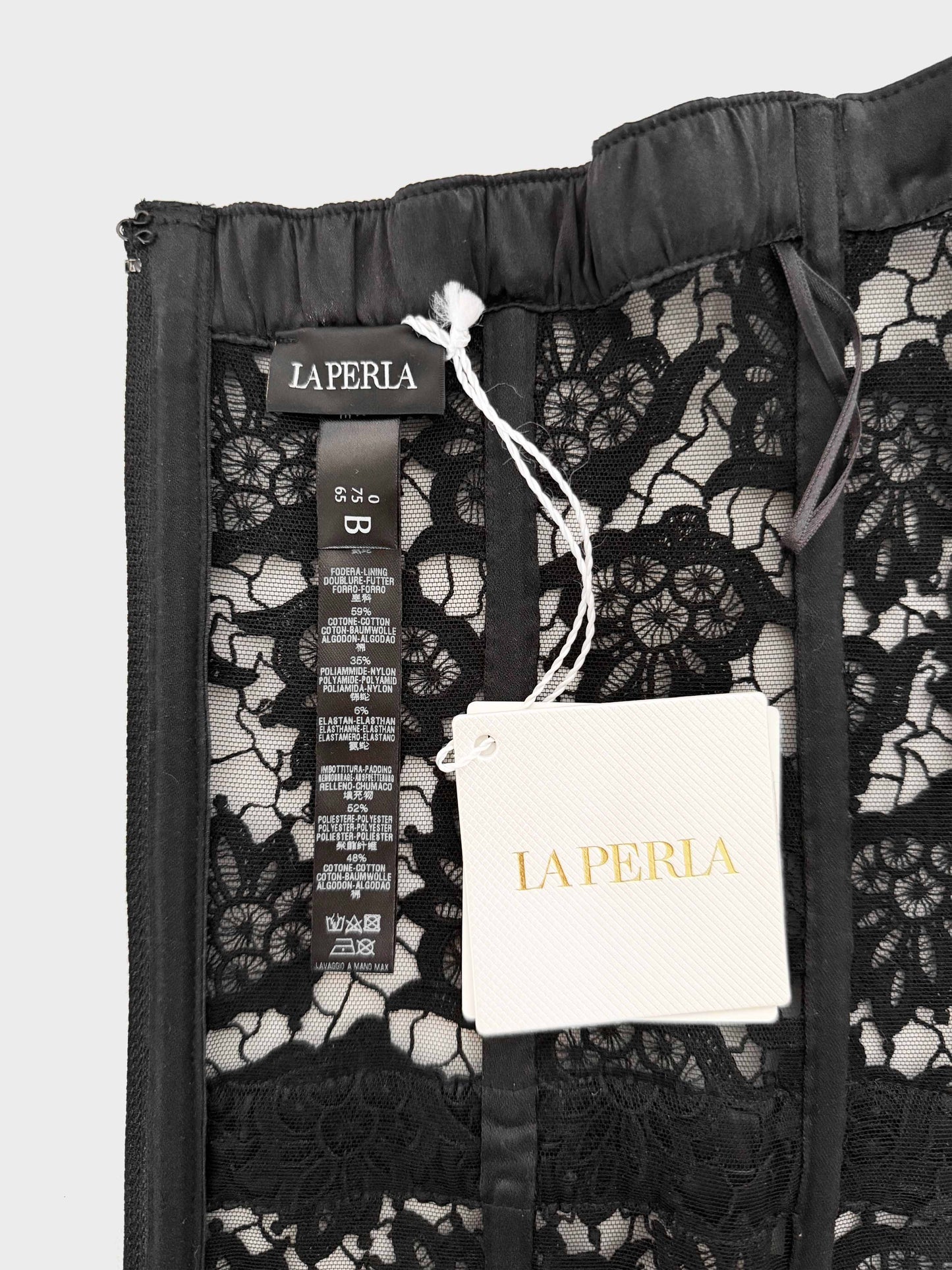 La Perla 2010s Black Floral Lace Bustier Top