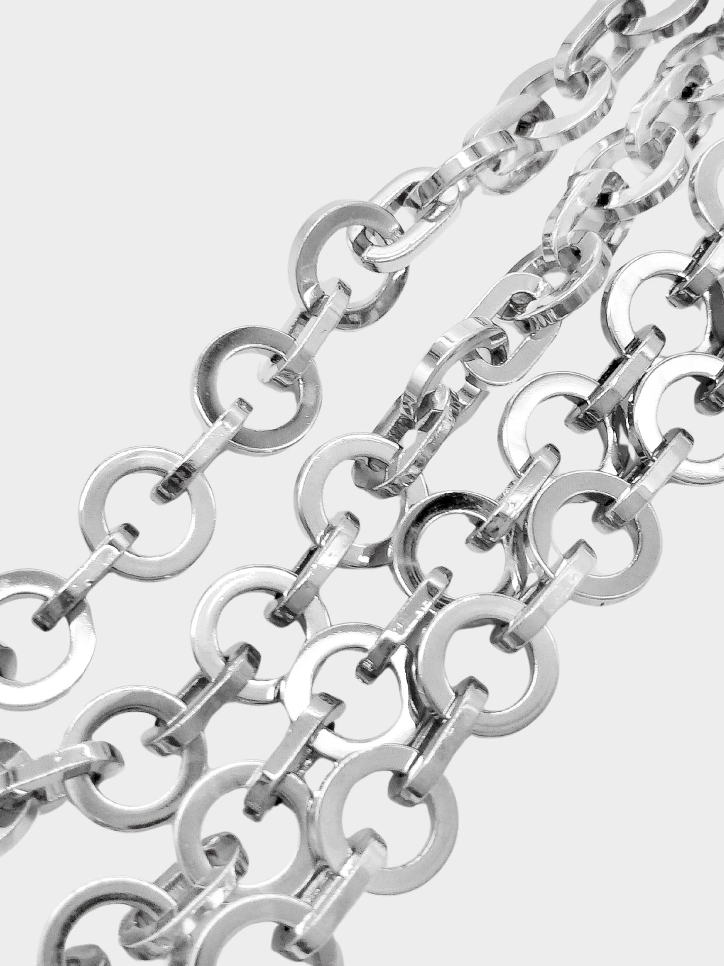 Valentino 2000s Silver Ribbon Rhinestone Chain Belt