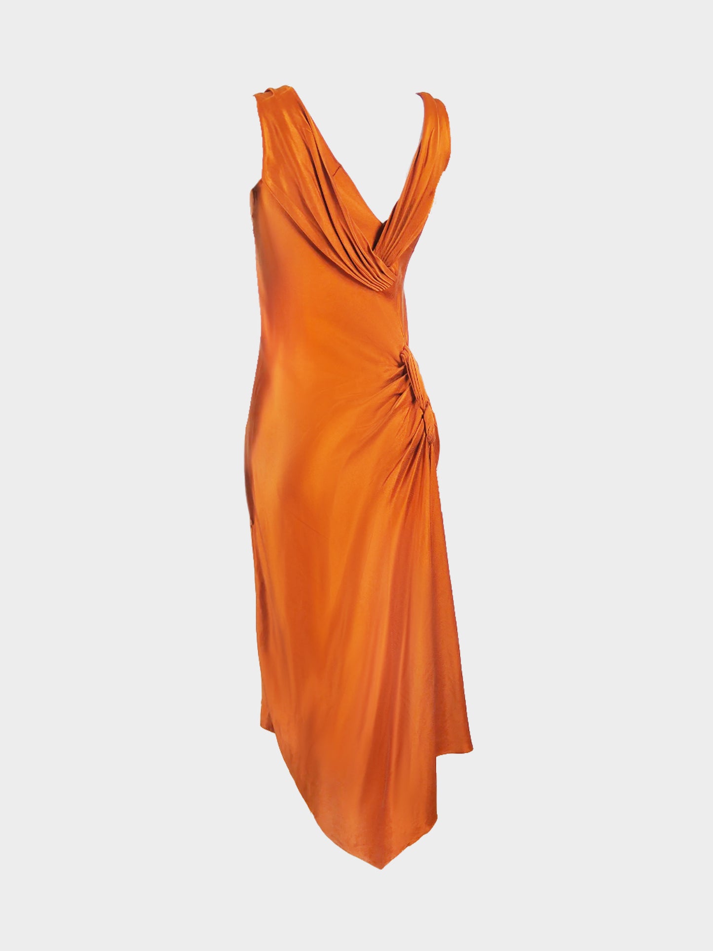 Christian Dior 2000s Bronze Silk Midi Dress