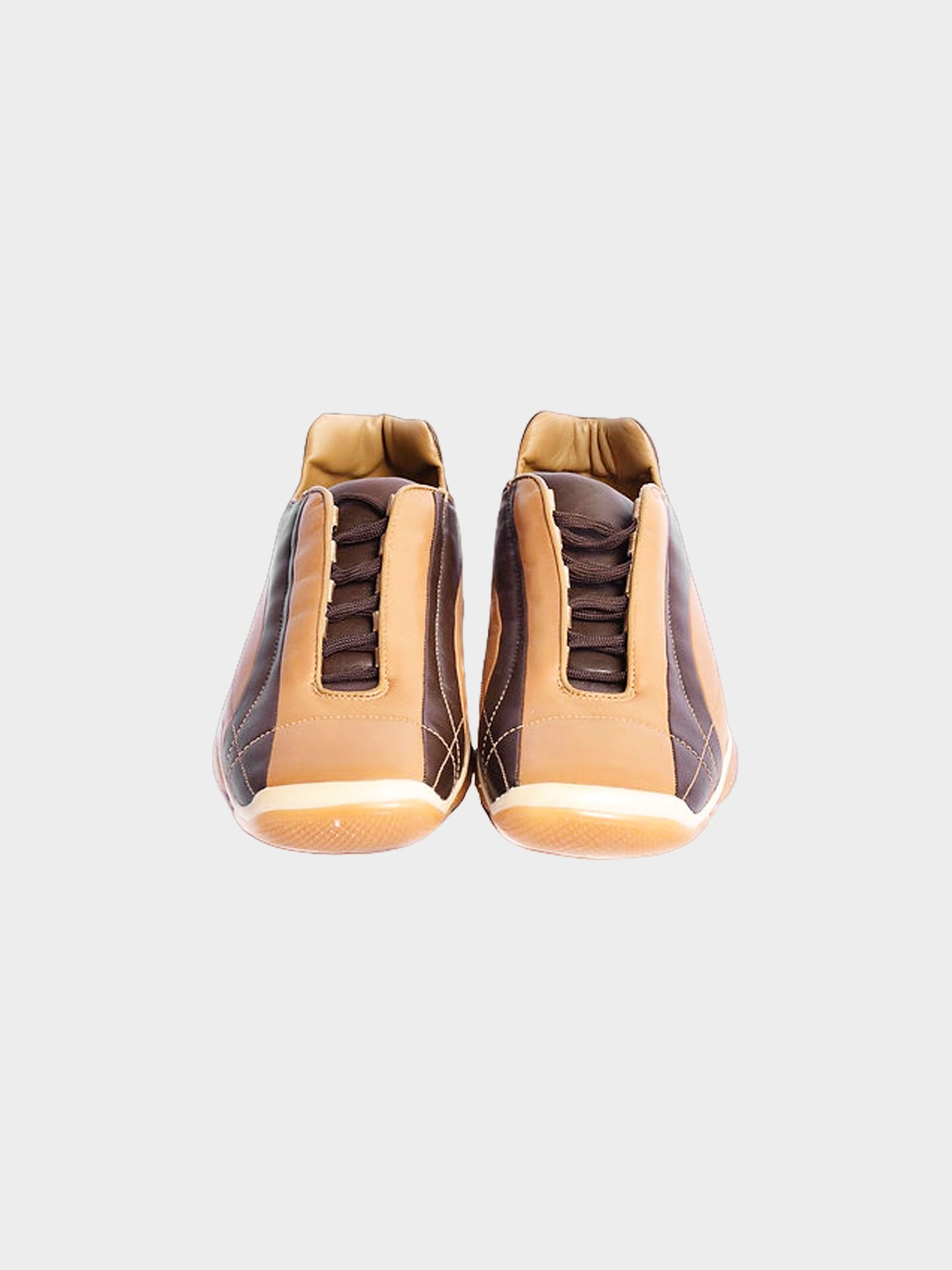 Prada Sport 2001 Brown and Nude Leather Sneakers
