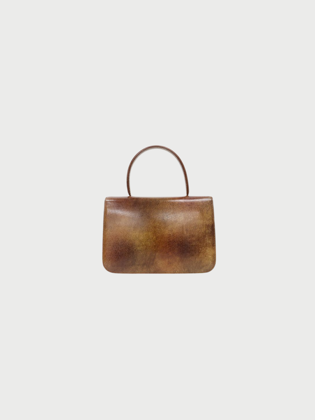 Celine 1990s Brown Leather Horse Carriage Hardware 2Way Bag