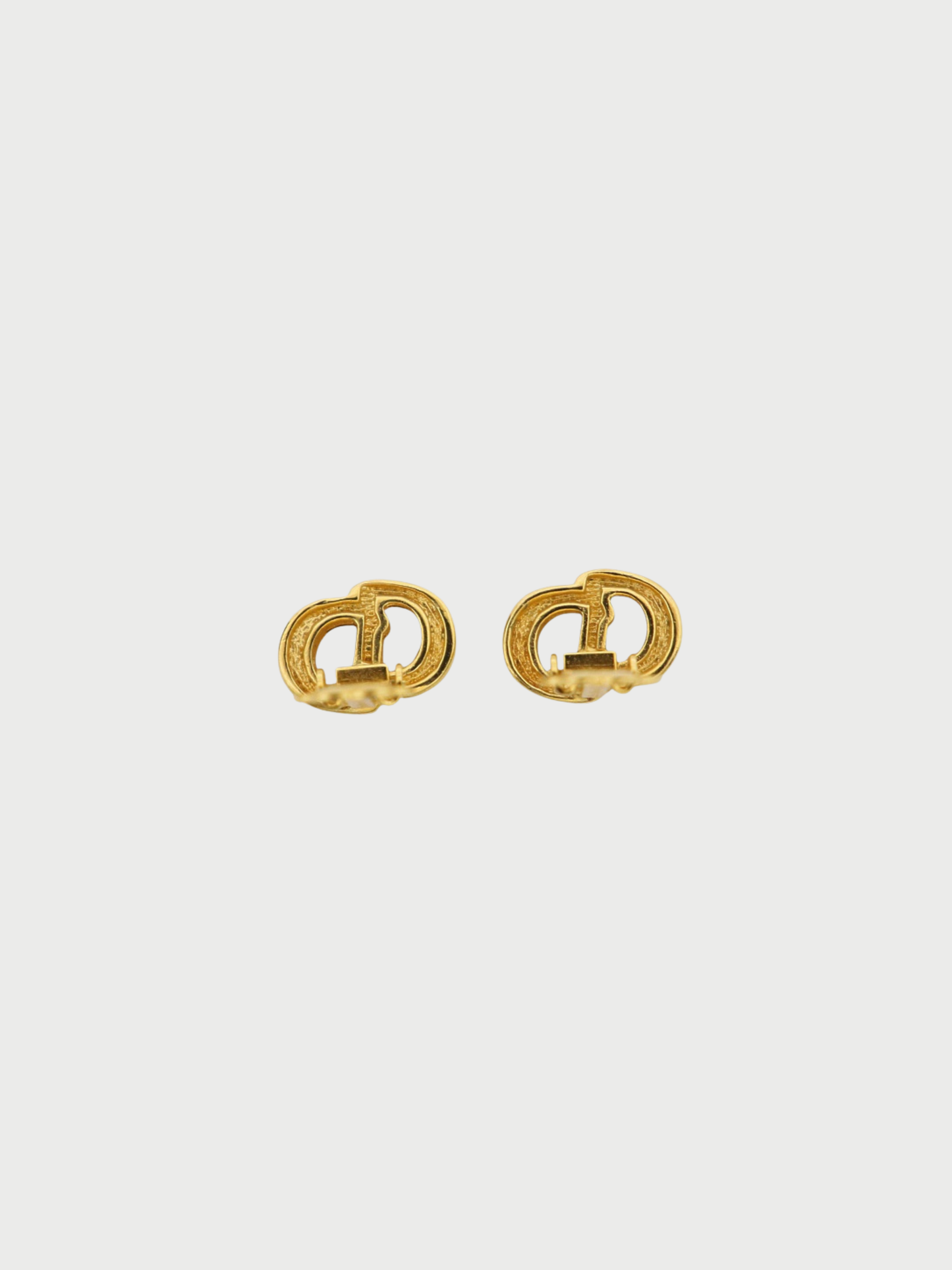 Christian Dior 2020s Gold Plated Metal Rhinestone CD Earrings