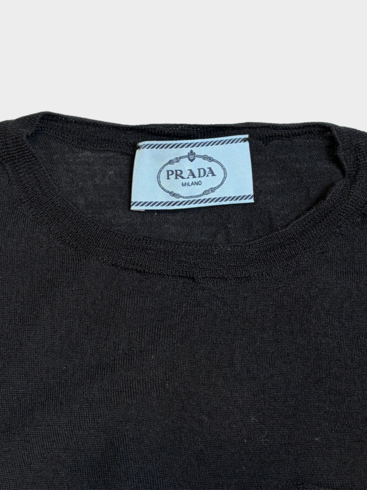 Prada 2000s Black Wool Knit Top