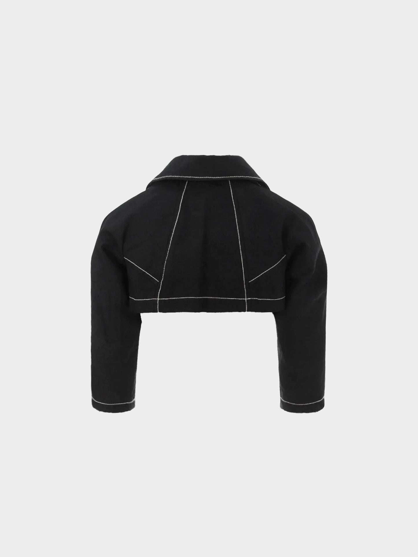 Comme des Garçons 2015 Black Contrast Stitching Cropped Jacket