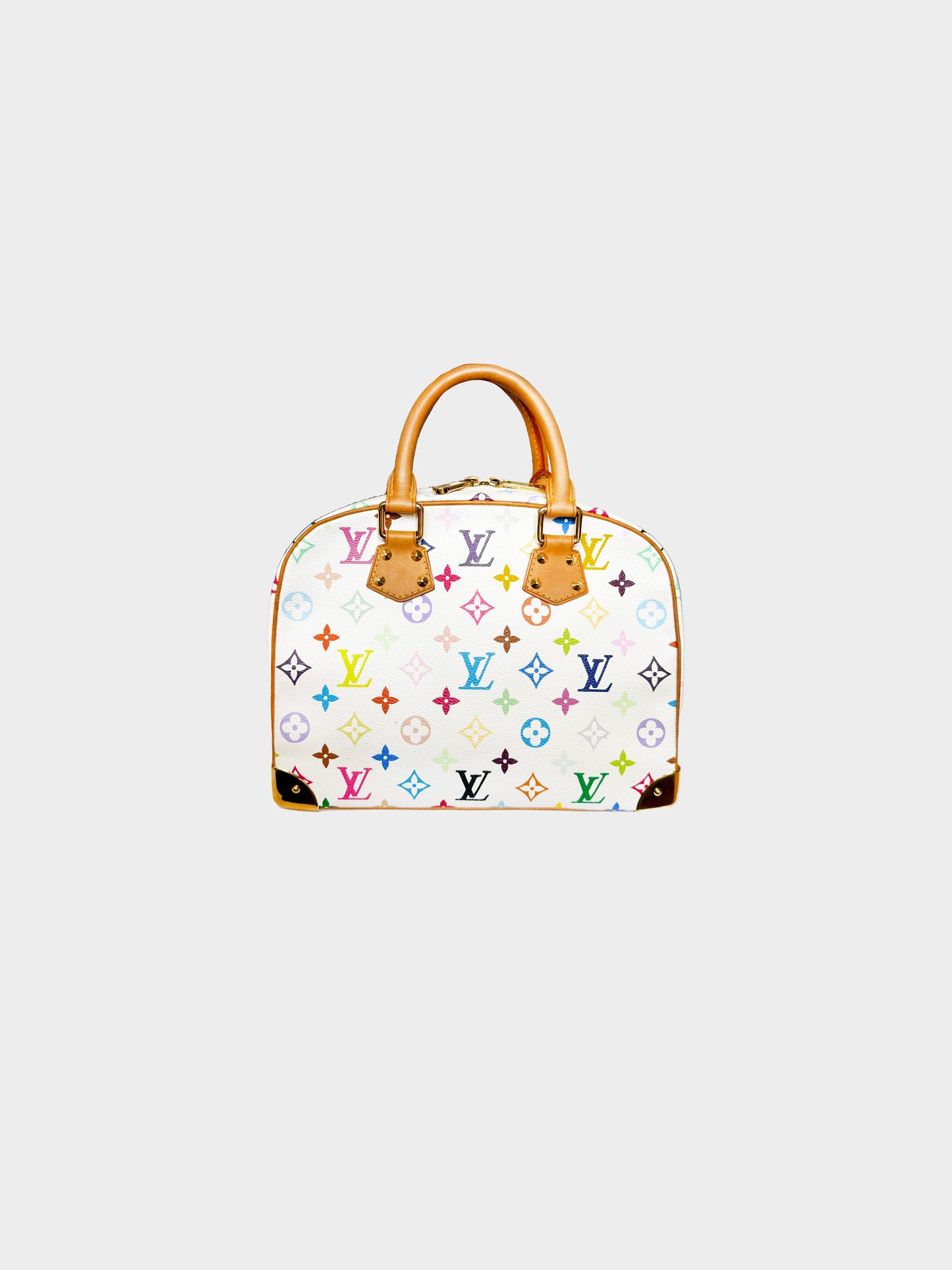 Louis Vuitton 2006 White Murakami Multicolor Monogram Trouville Handbag