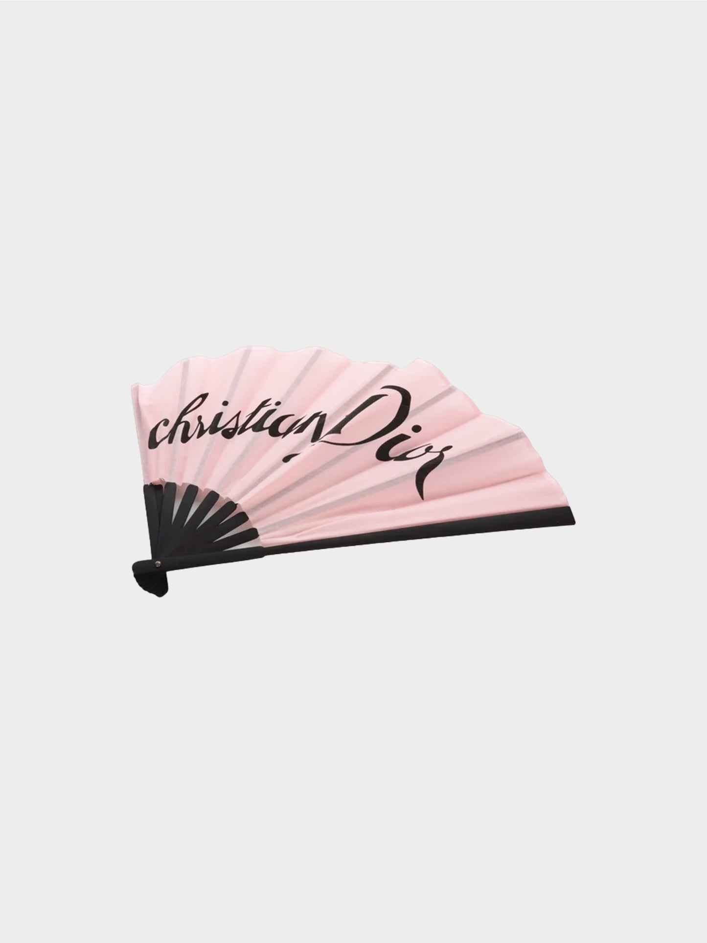 Christian Dior by John Galliano 2000s Rare Light Pink Logo Handheld Fan