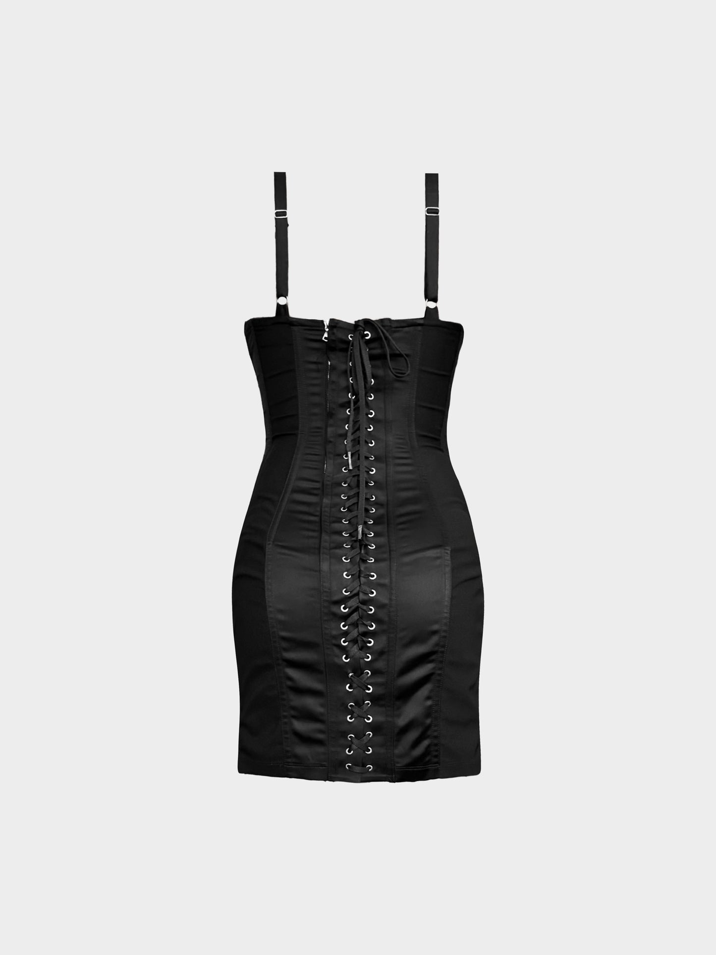 Jean Paul Gaultier 2023 Black Iconic Corset Cone Dress
