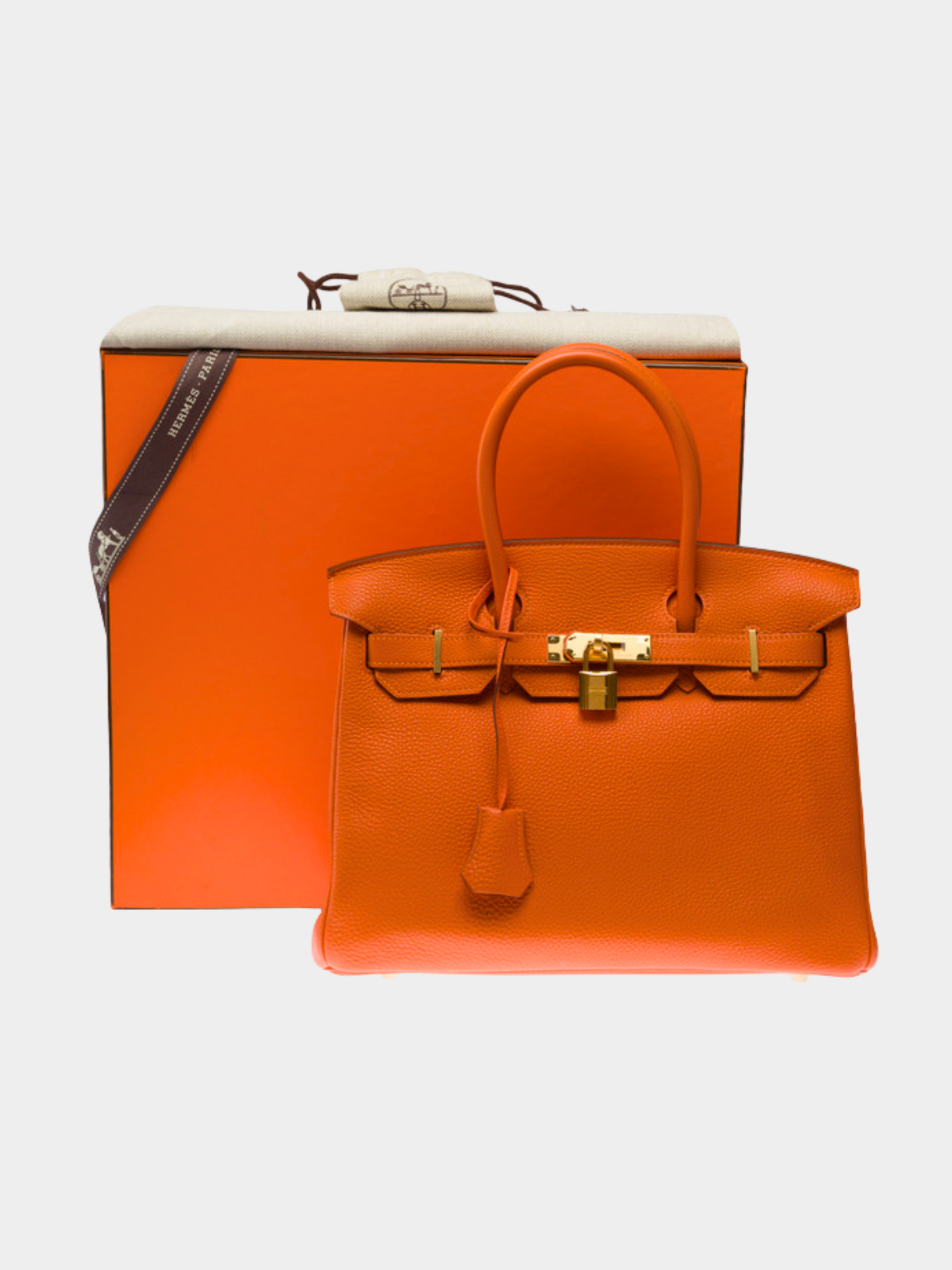 Hermès 2010s Orange Togo Birkin 30 Bag