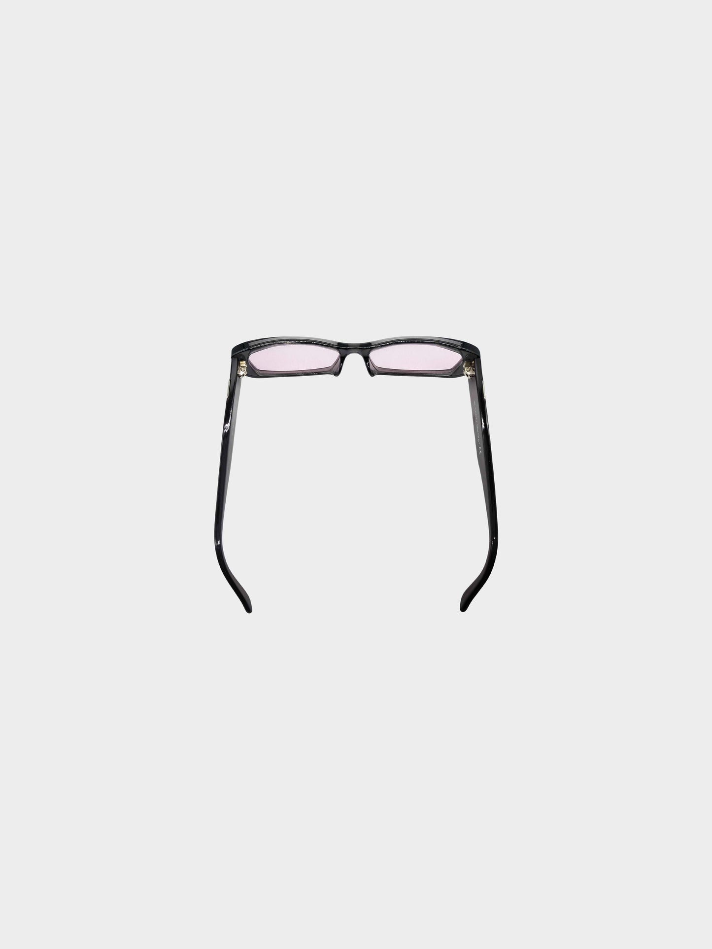 Gucci 2000s Purple GG-9051 Narrow Rectangular Sunglasses