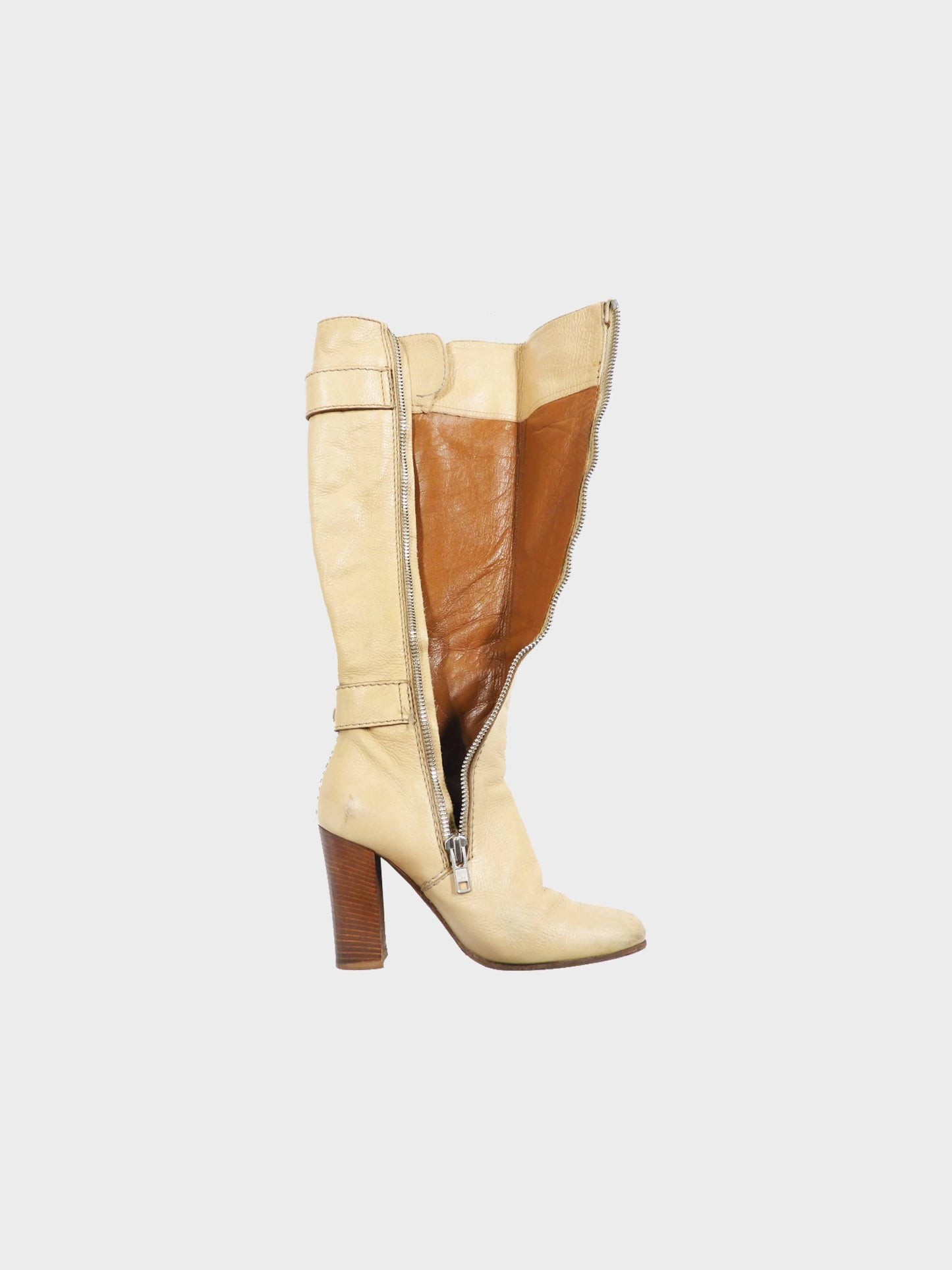 Chloé 2000s Beige Leather Paddington Long Boots
