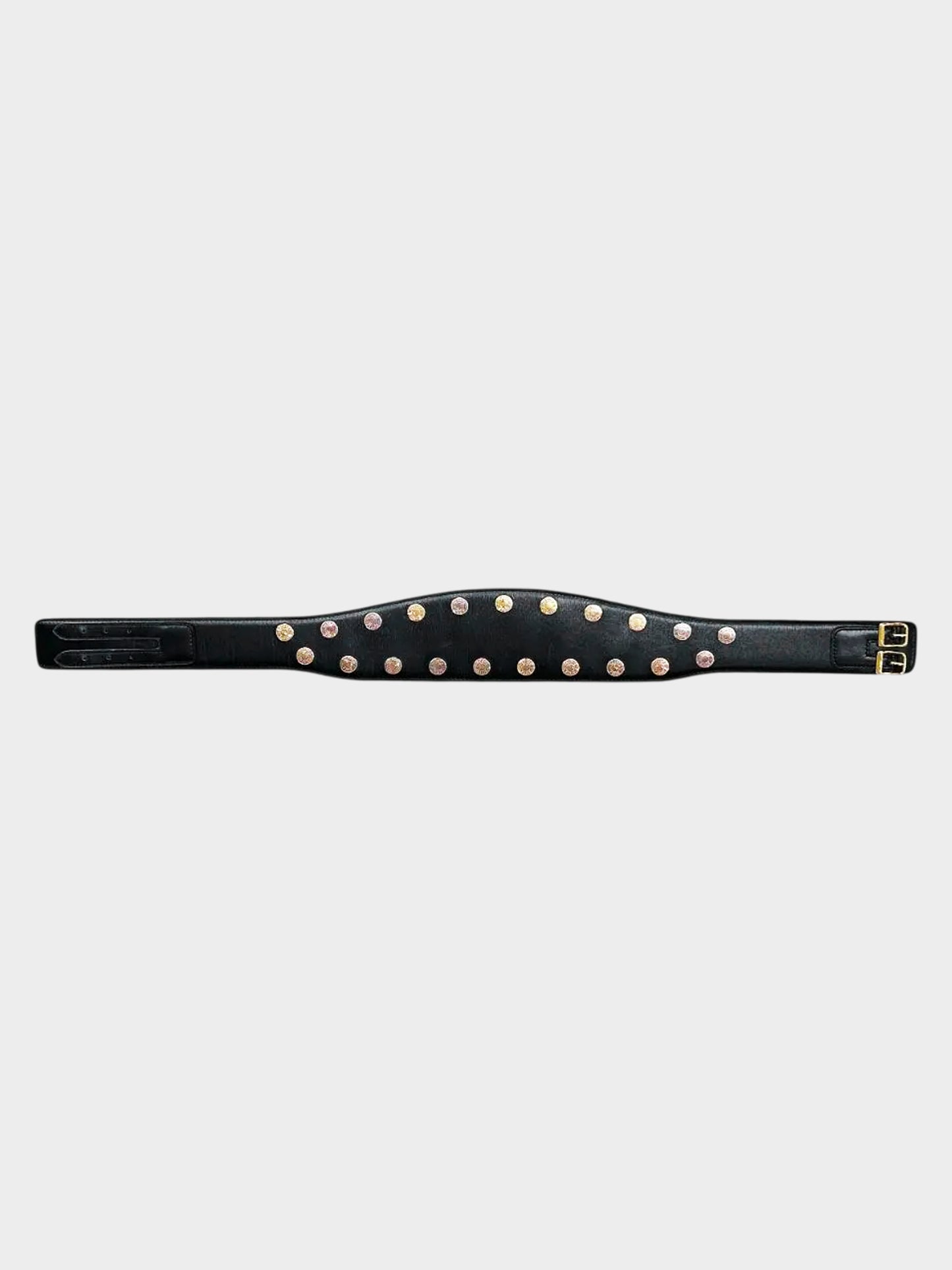 Hermès 1983 Black Leather Clou de Selle Studded Belt