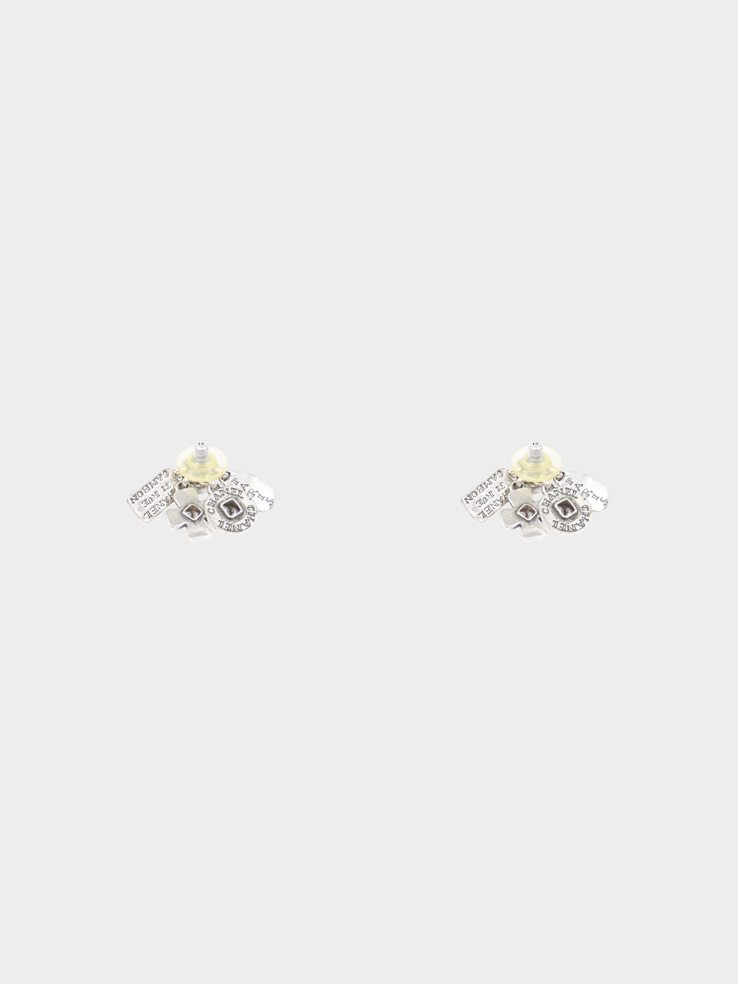 Chanel Fall 1999 Aged Silver CC Charm Set Earrings