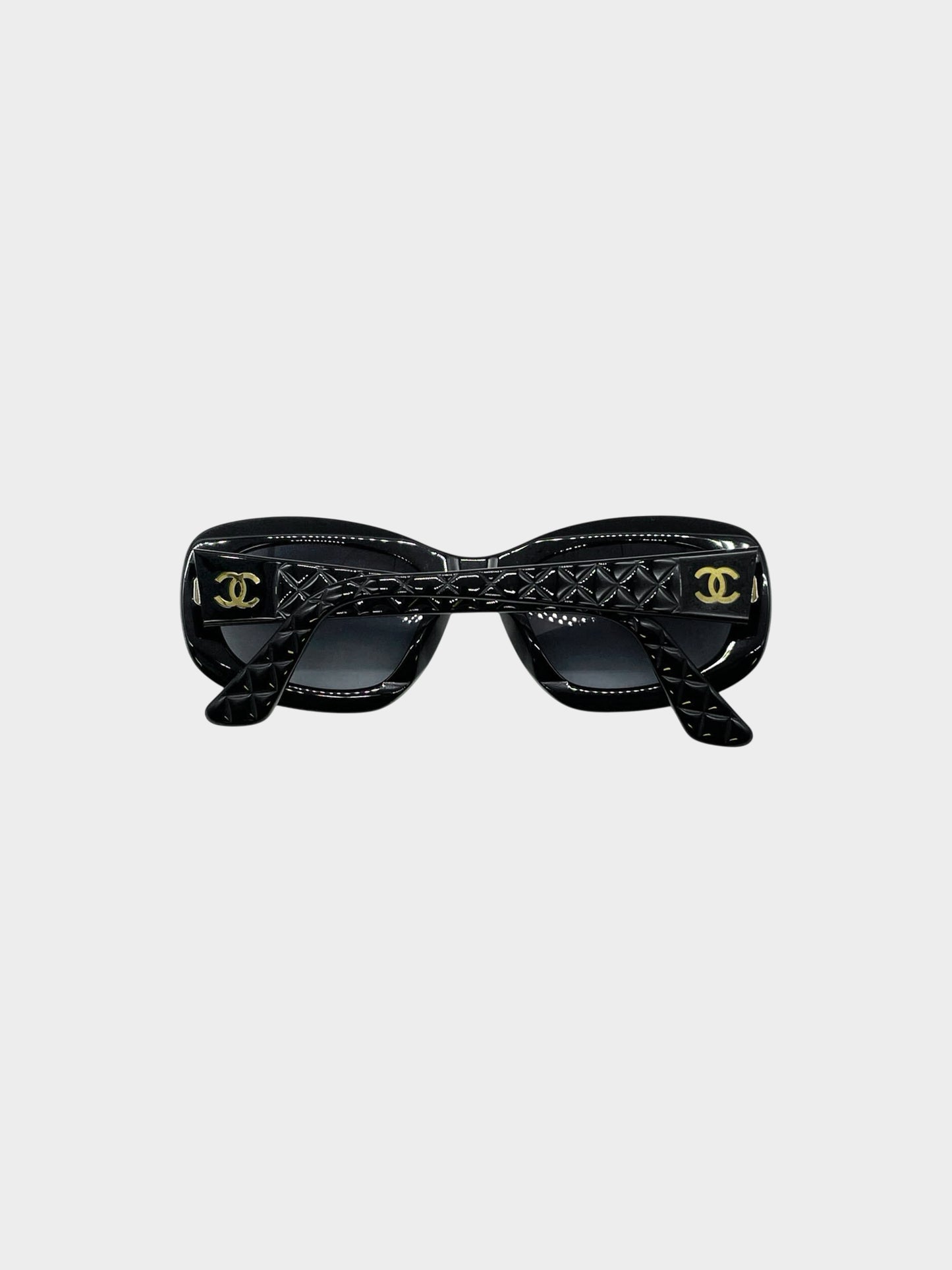 Chanel 2000s Black 5009 Y2K Quilted Sunglasses