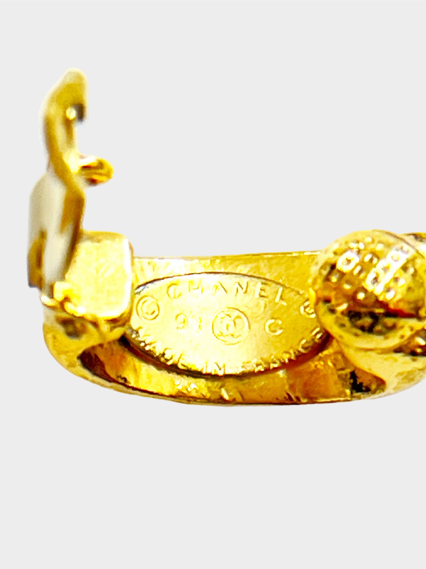 Chanel 1990s Gold and Black Enamel CC Drop Earrings