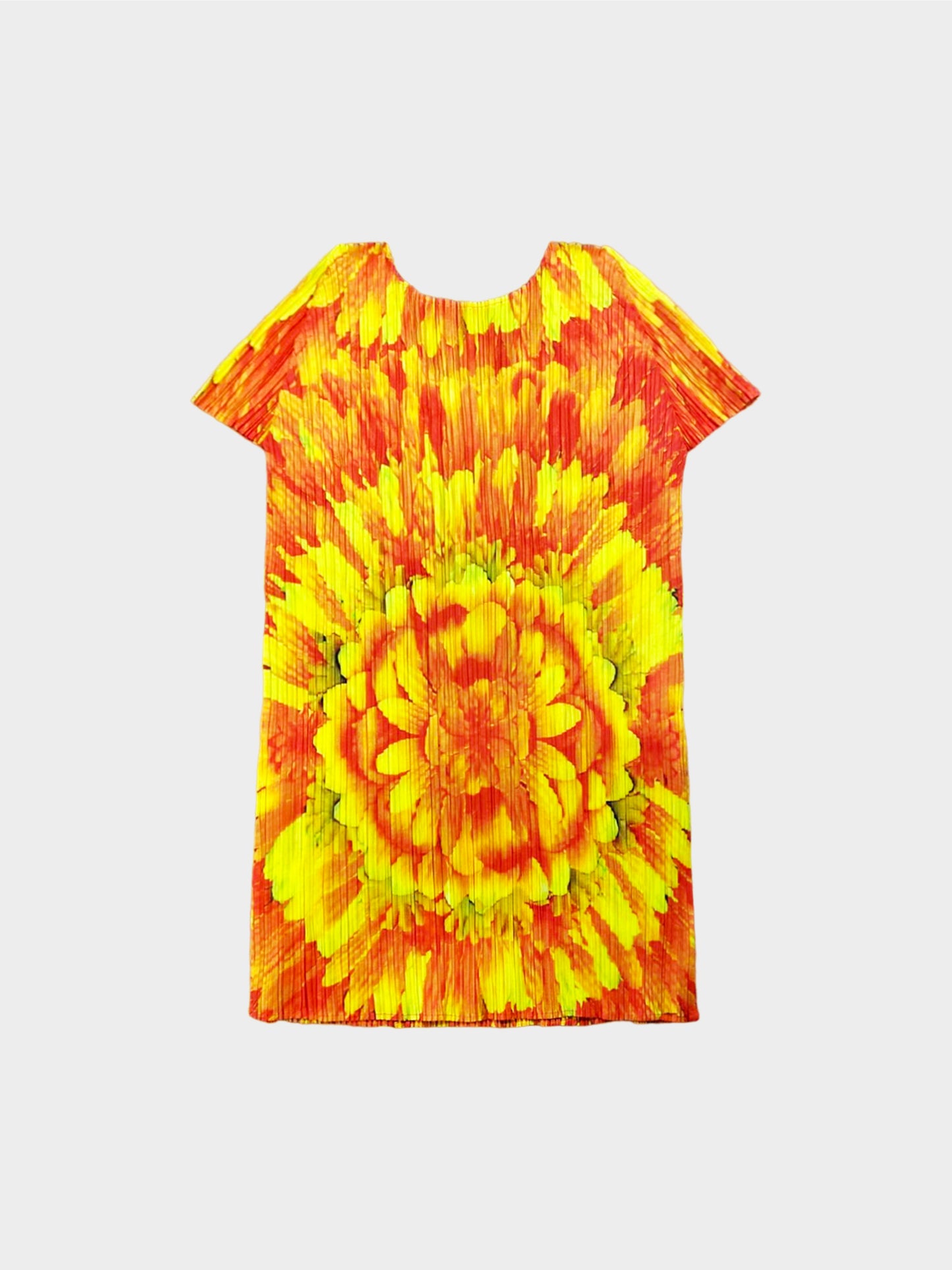 Issey Miyake 2000s Pleats Please Floral Shortsleeve Top