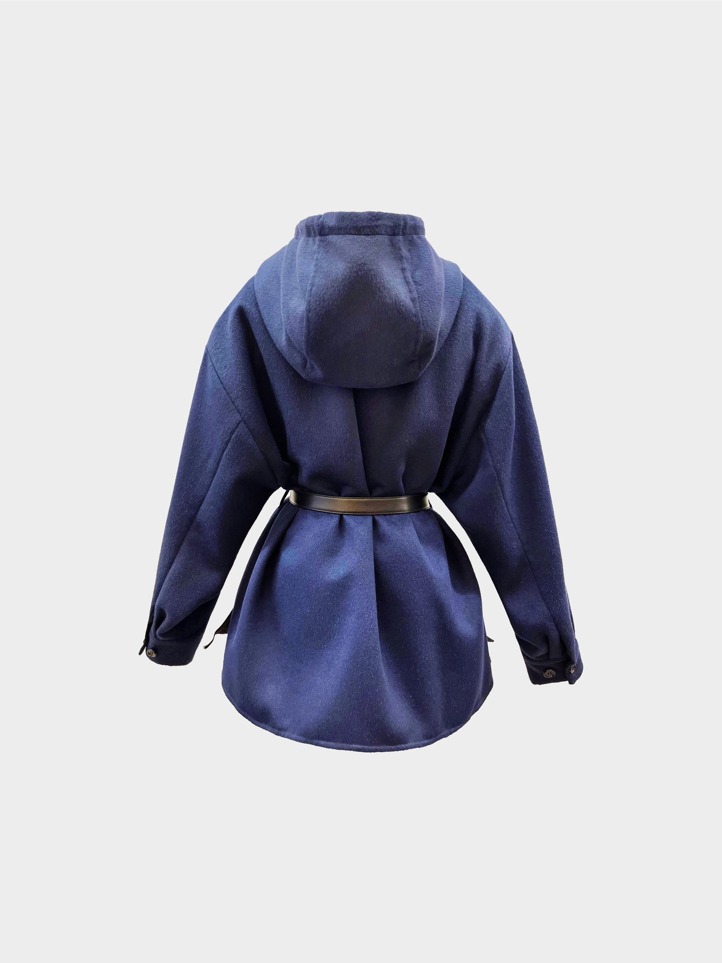 Prada 2020s Navy Oversized Cashgora Belted Jacket