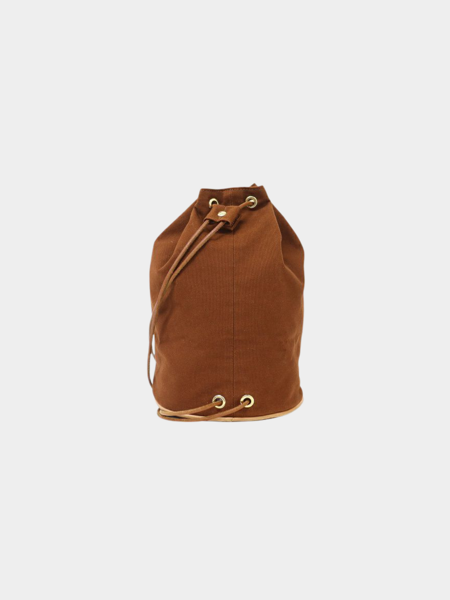 Hermès 2000s Brown Canvas Leather Polochon Mimile Bag