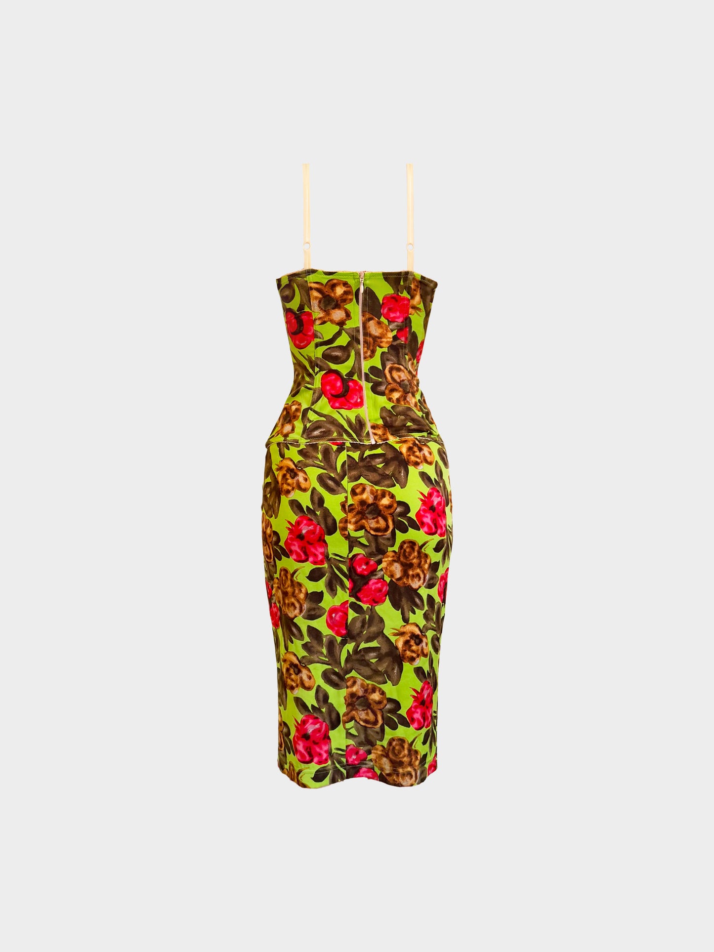 Dolce and Gabbana 2000s Floral Print and Lace trim Corset Top and Skirt Set