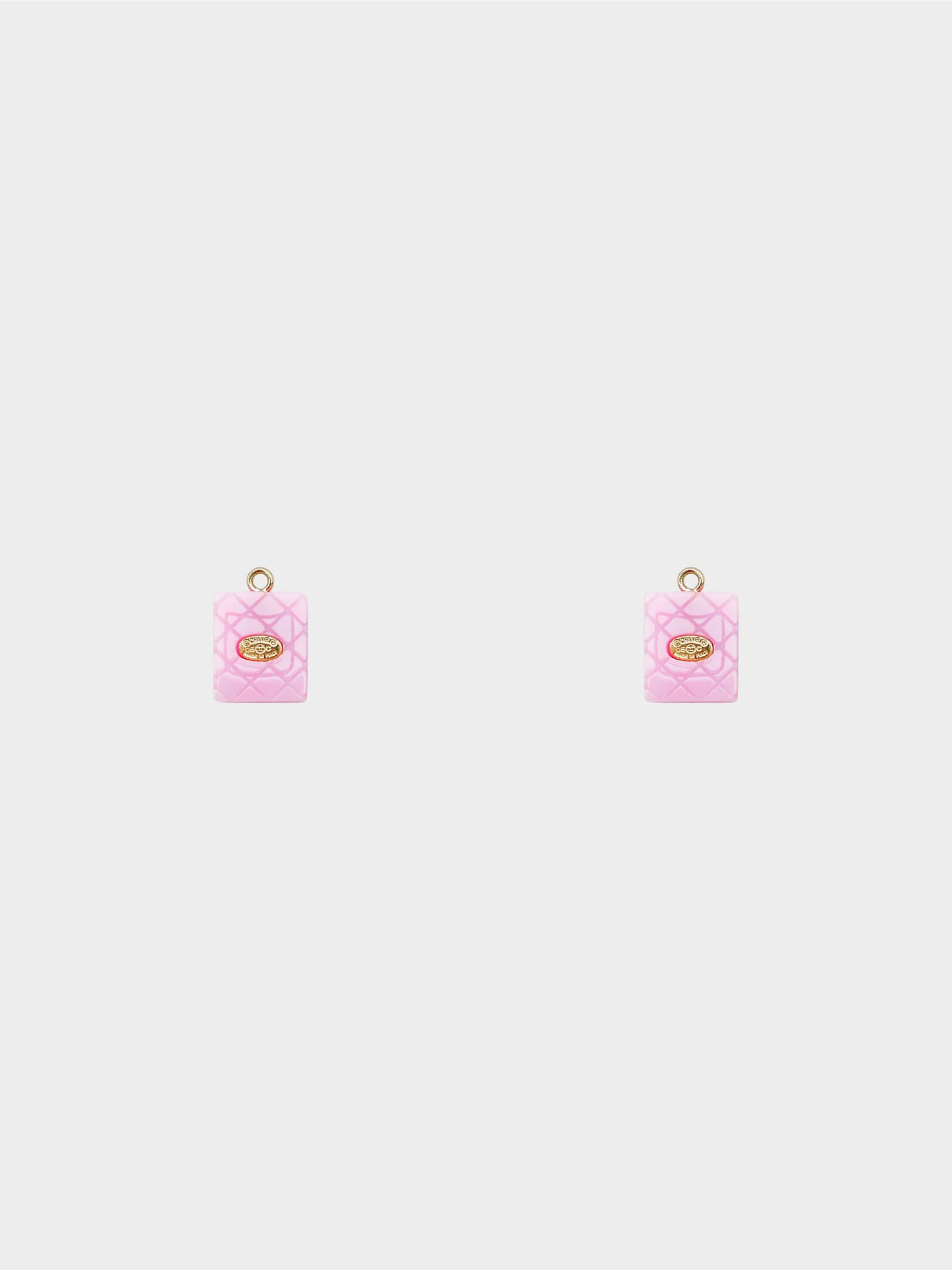 Chanel 2005 Pink Cambon Motif Dangle Post Earrings